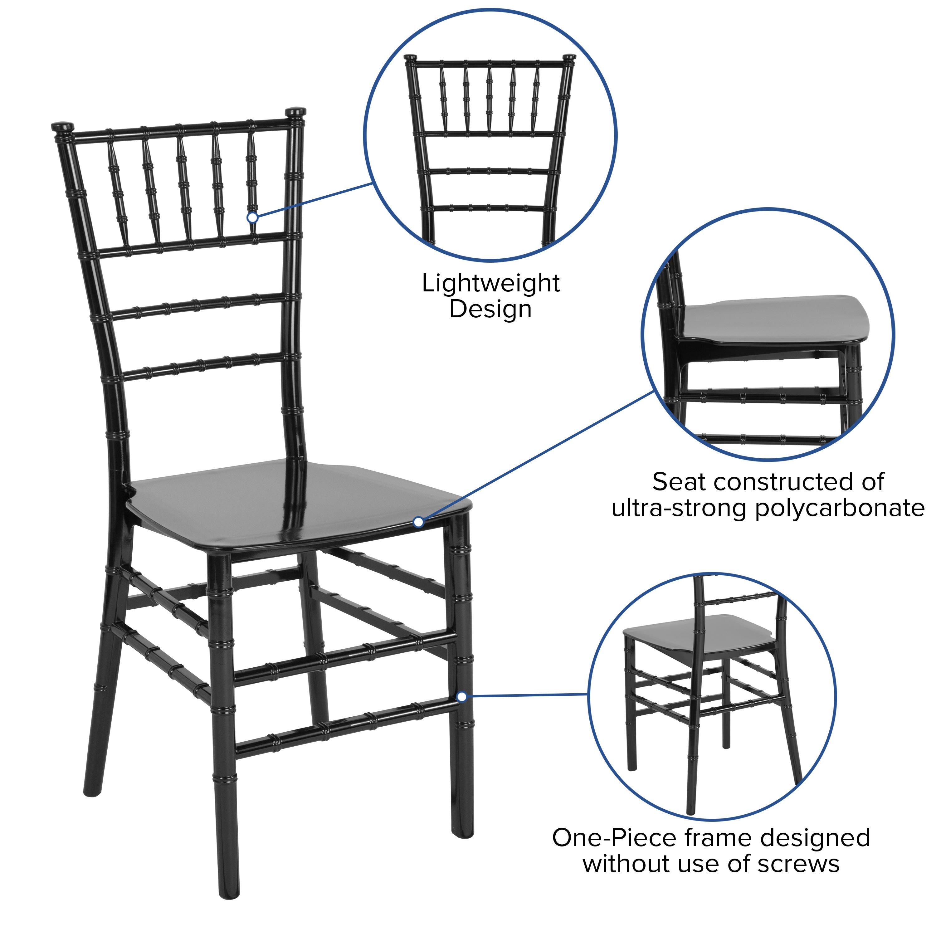 Resin Stackable Chiavari Chair with Cushion