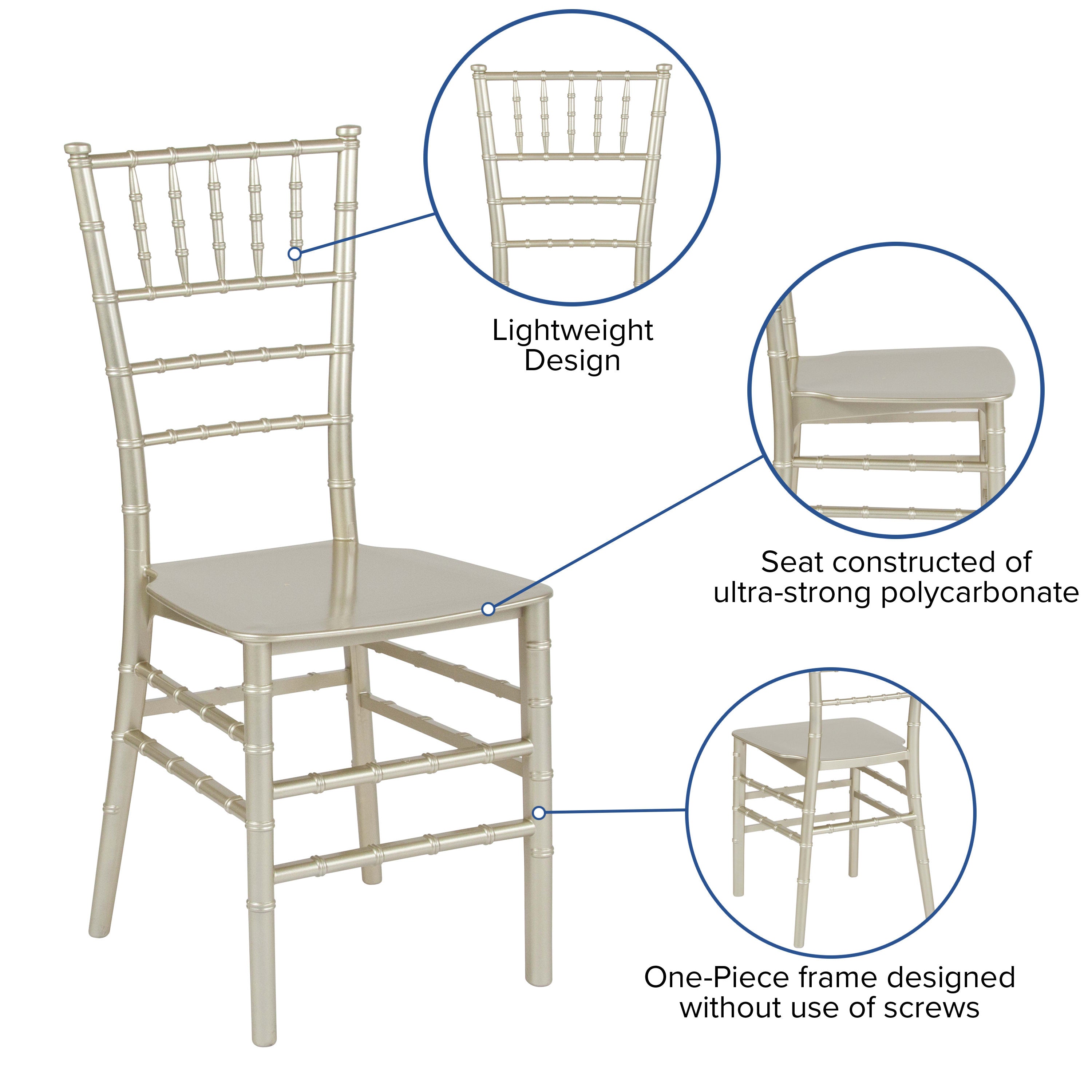 Resin Stackable Chiavari Chair with Cushion
