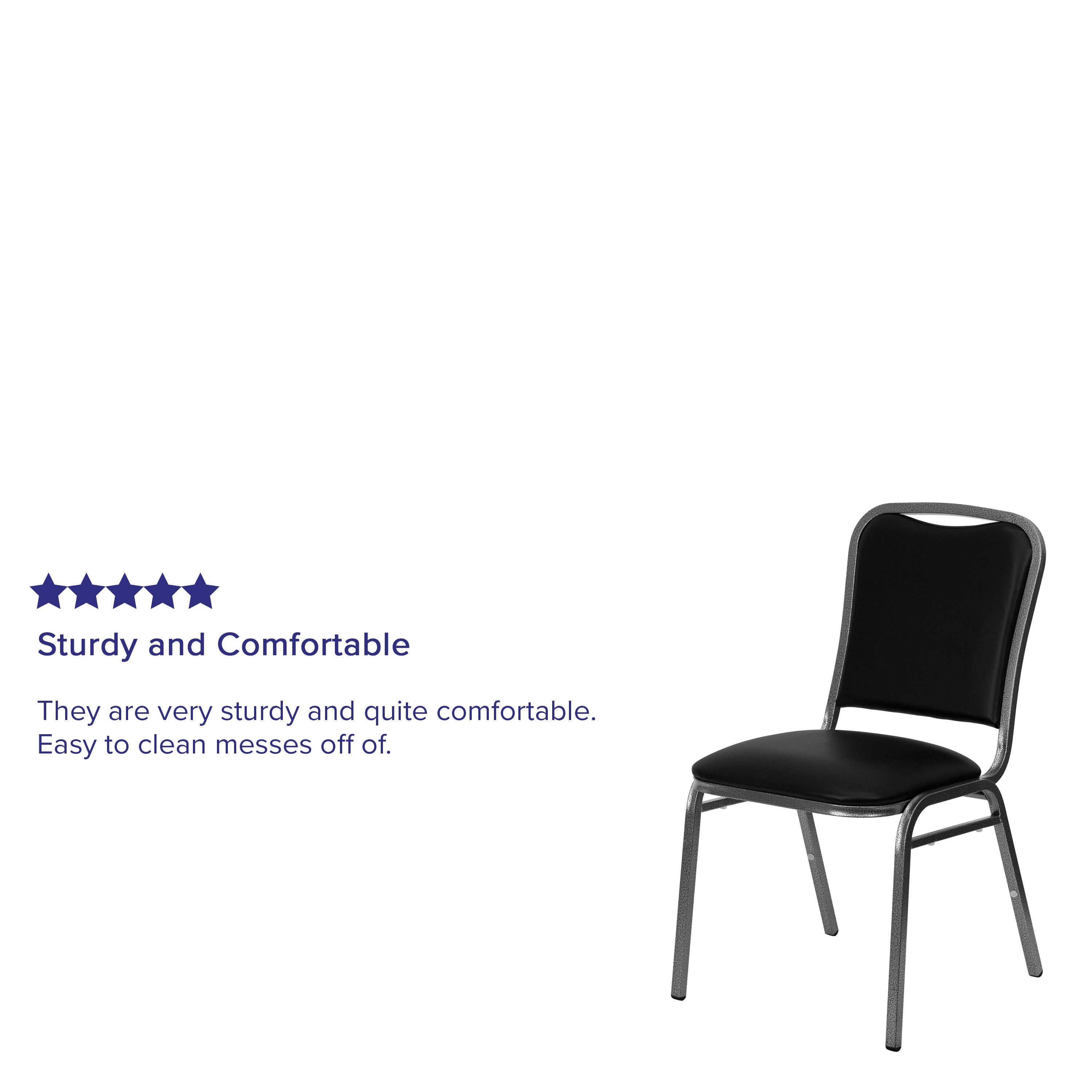 Stacking Banquet Chair with Vinyl Seat, 1.5-Inch Cushion