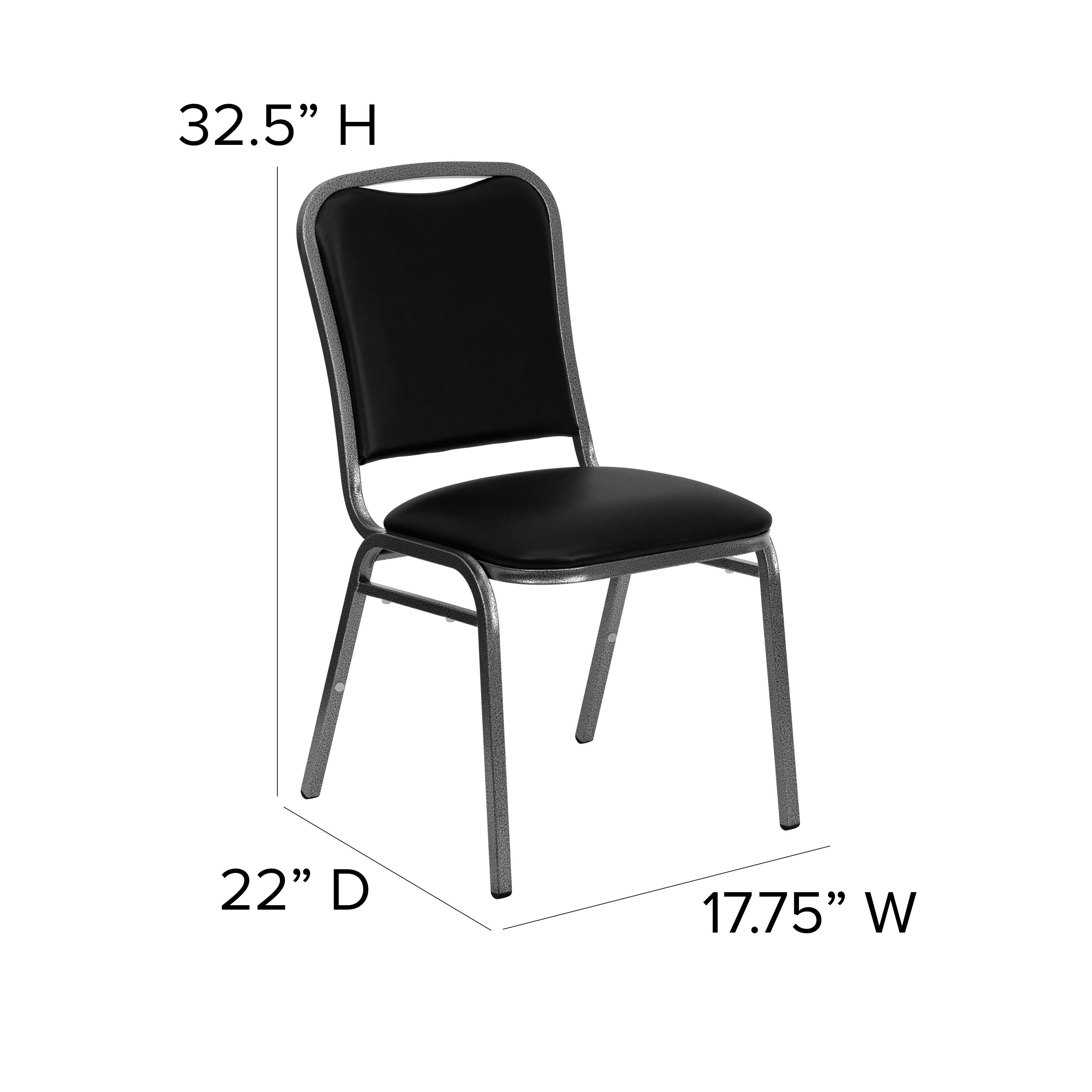 Stacking Banquet Chair with Vinyl Seat, 1.5-Inch Cushion