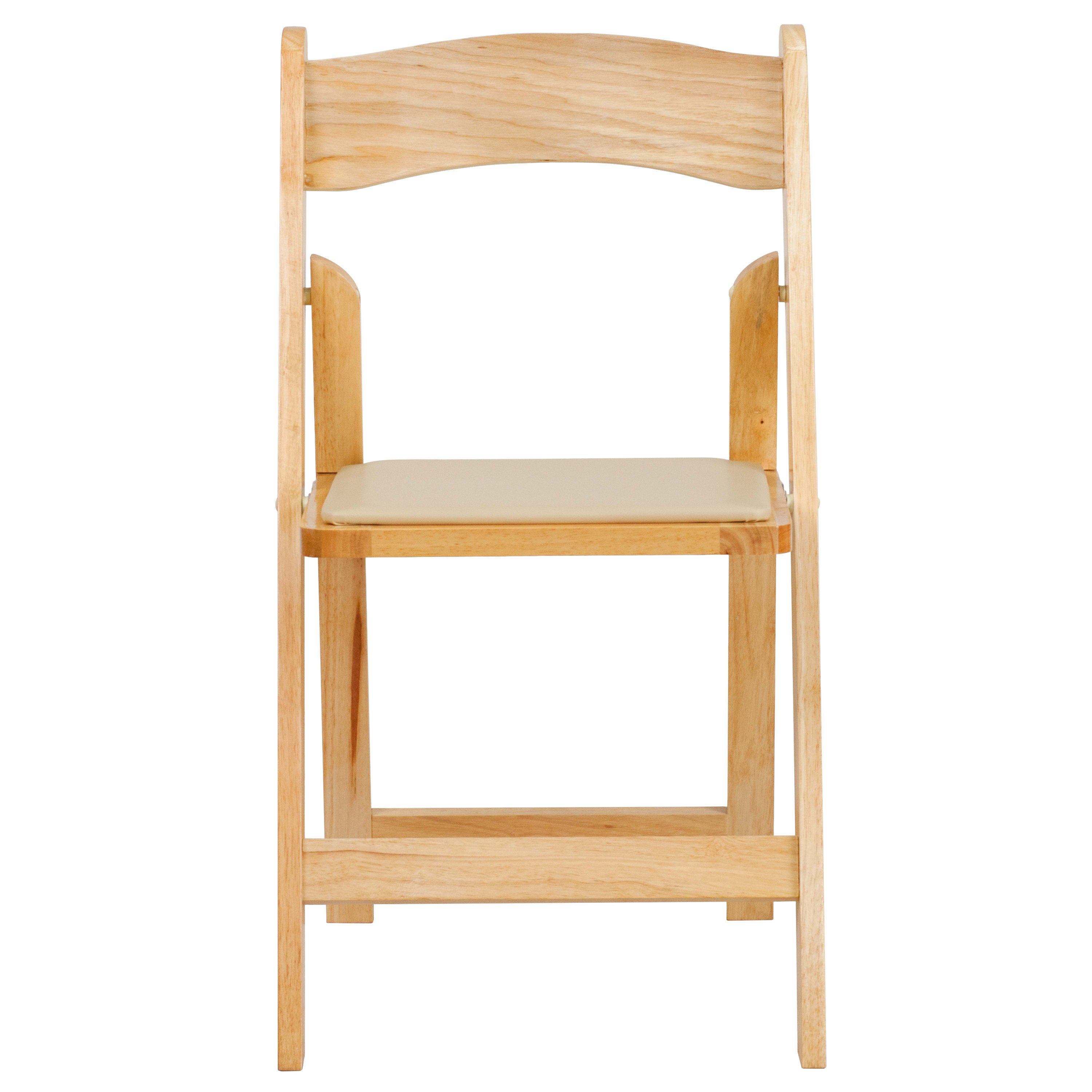 Wood Folding Chair with Vinyl Padded Seat