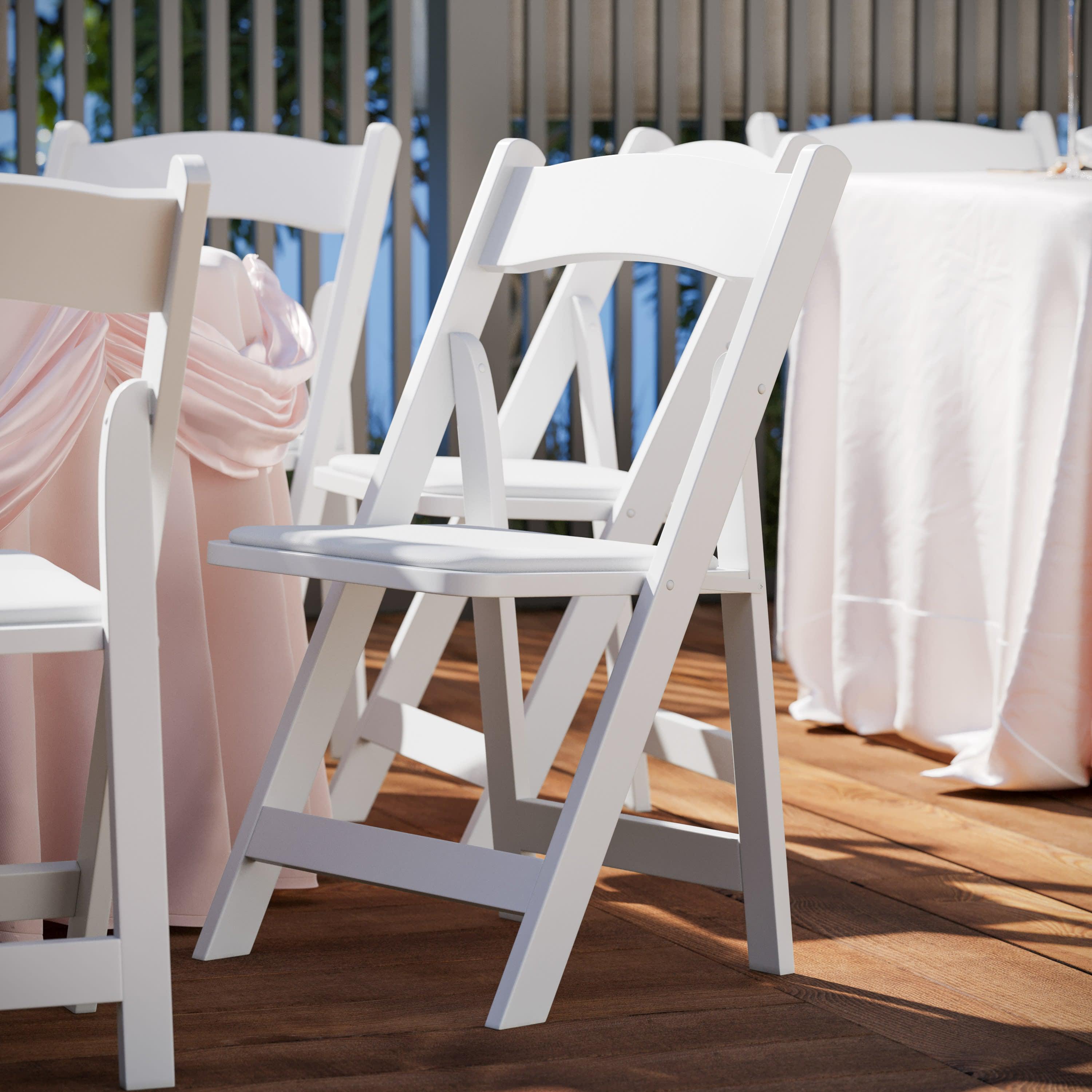 Wood Folding Chair with Vinyl Padded Seat
