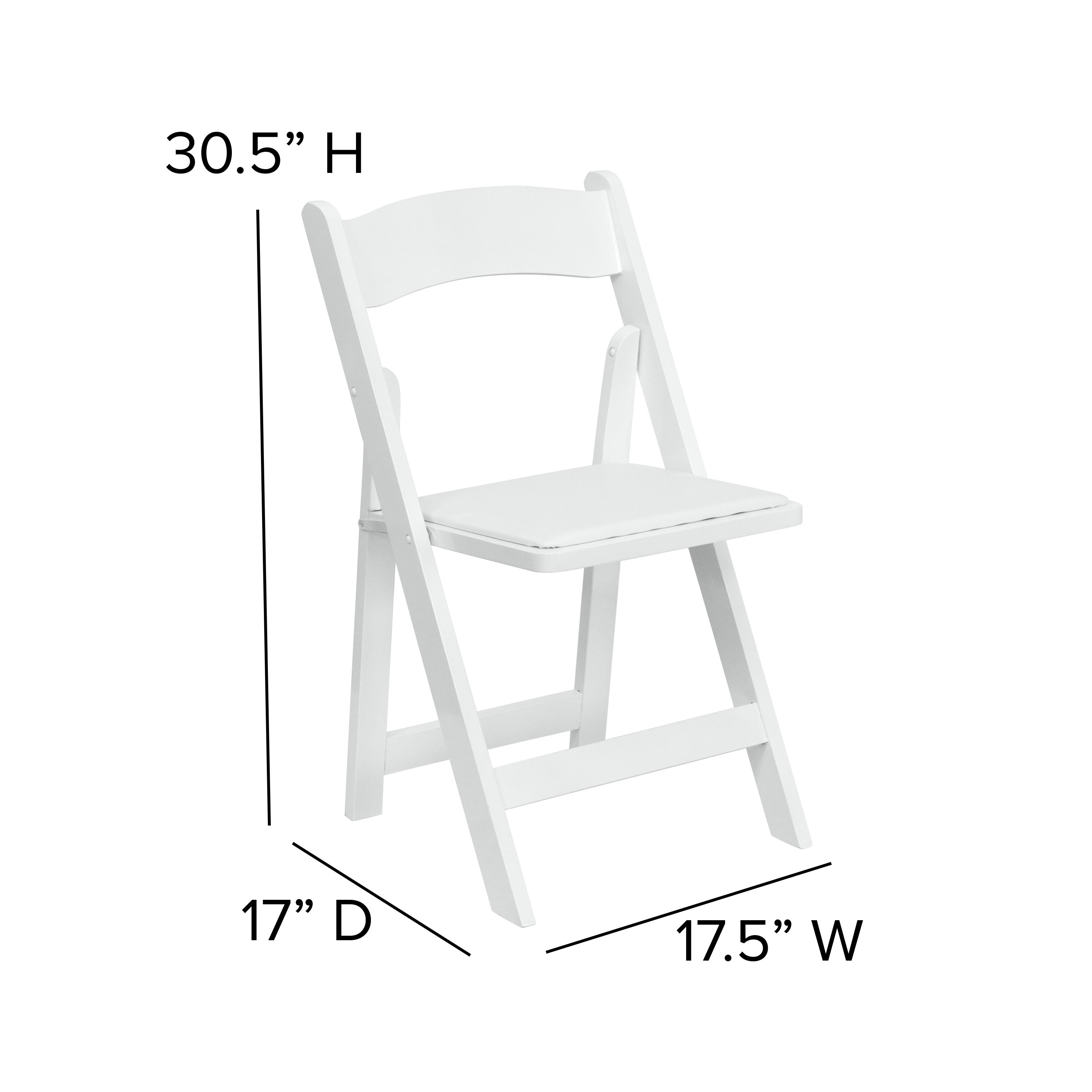 Wood Folding Chair with Vinyl Padded Seat