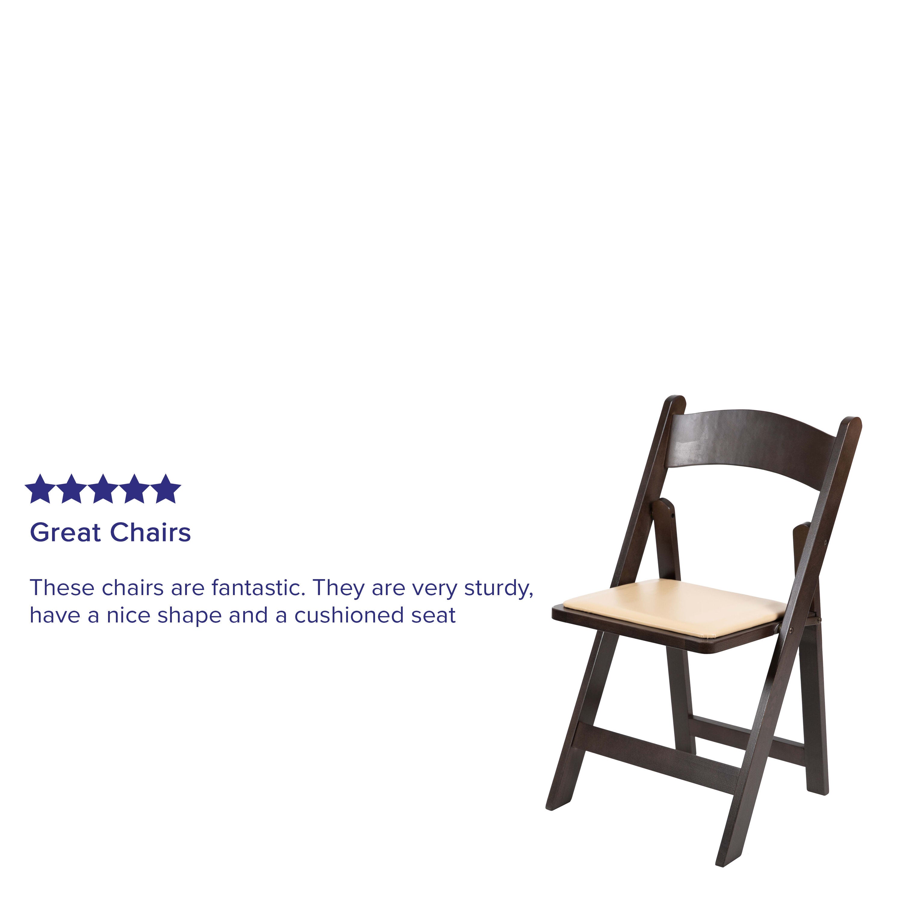 Wood Folding Chair with Vinyl Padded Seat