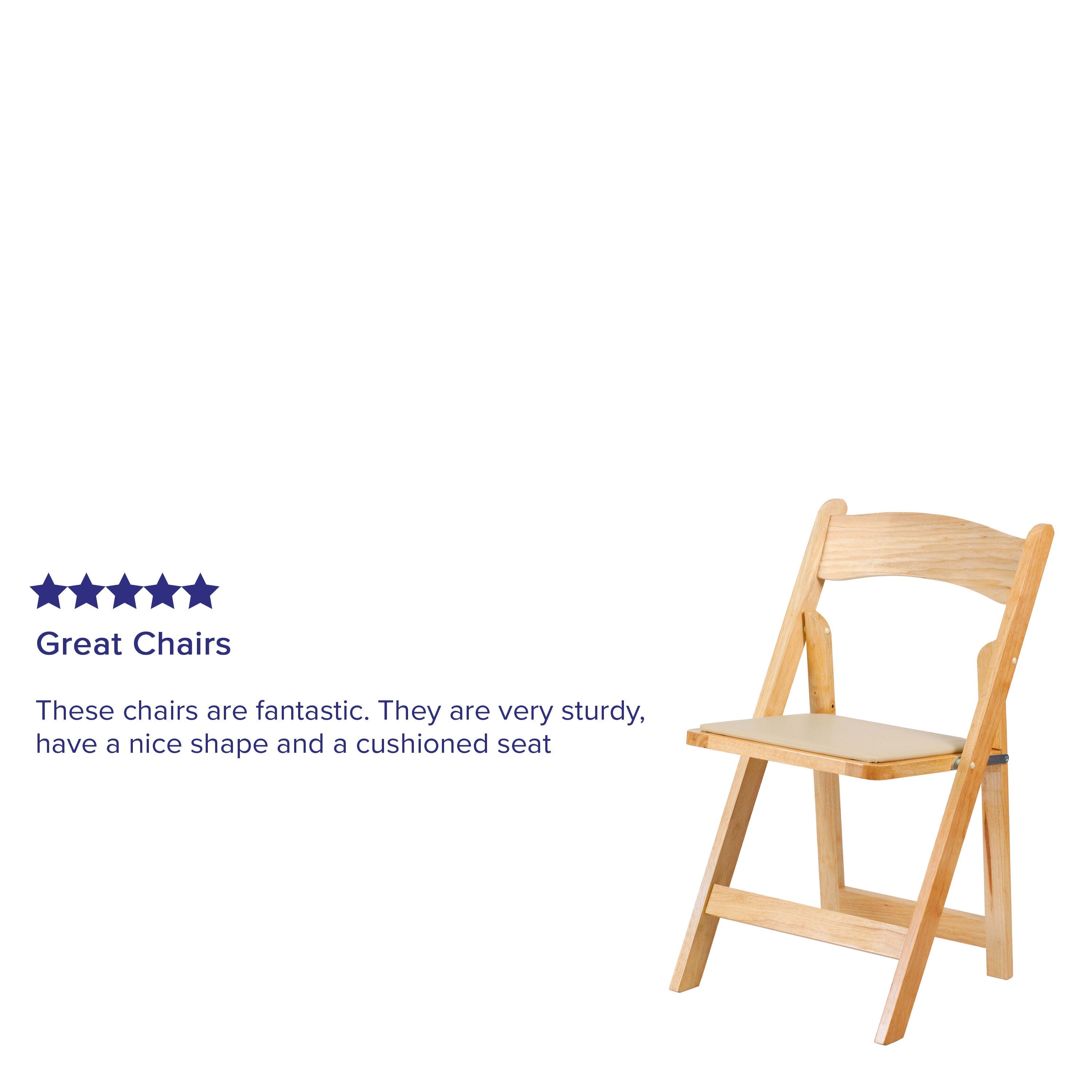 Wood Folding Chair with Vinyl Padded Seat