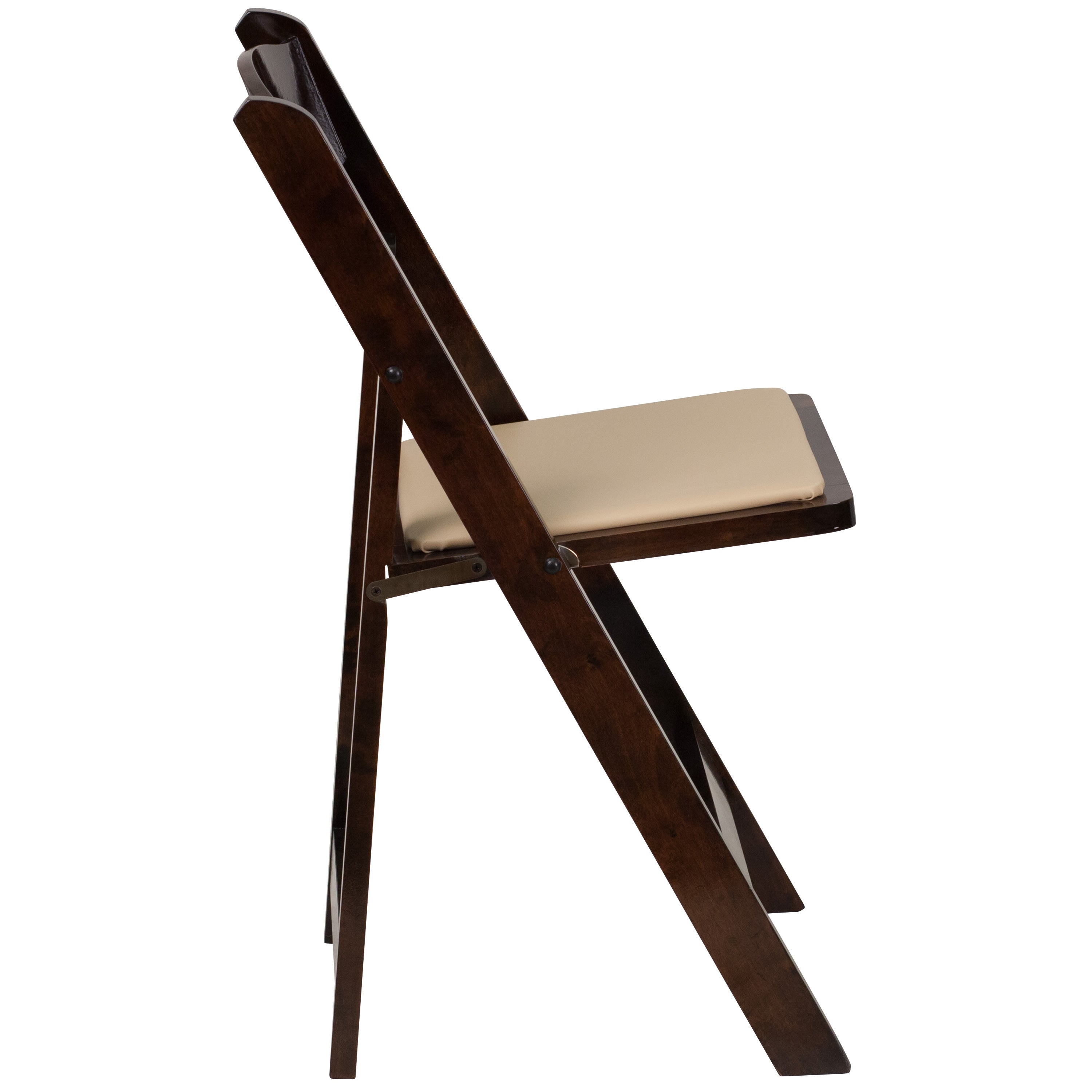 Wood Folding Chair with Vinyl Padded Seat