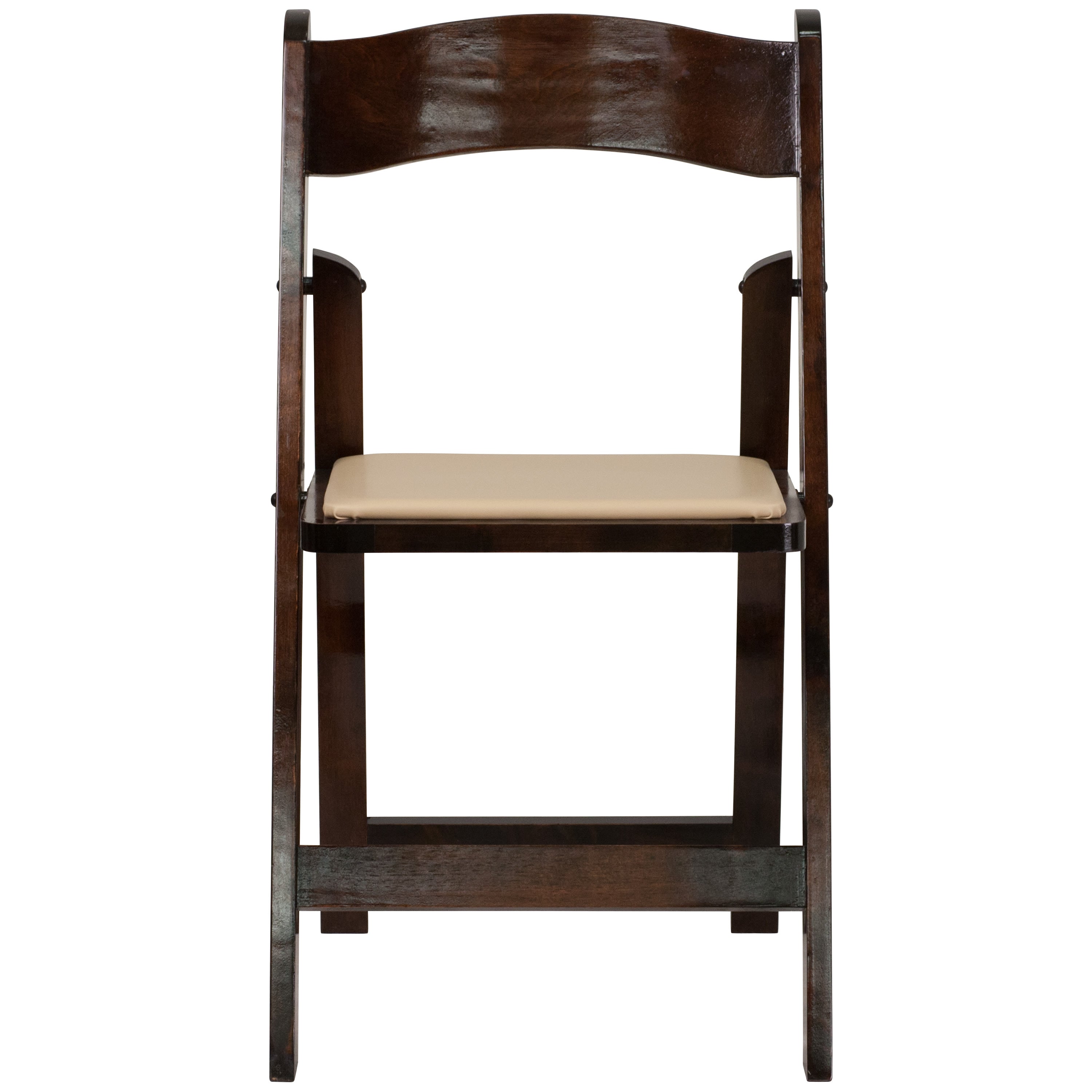 Wood Folding Chair with Vinyl Padded Seat