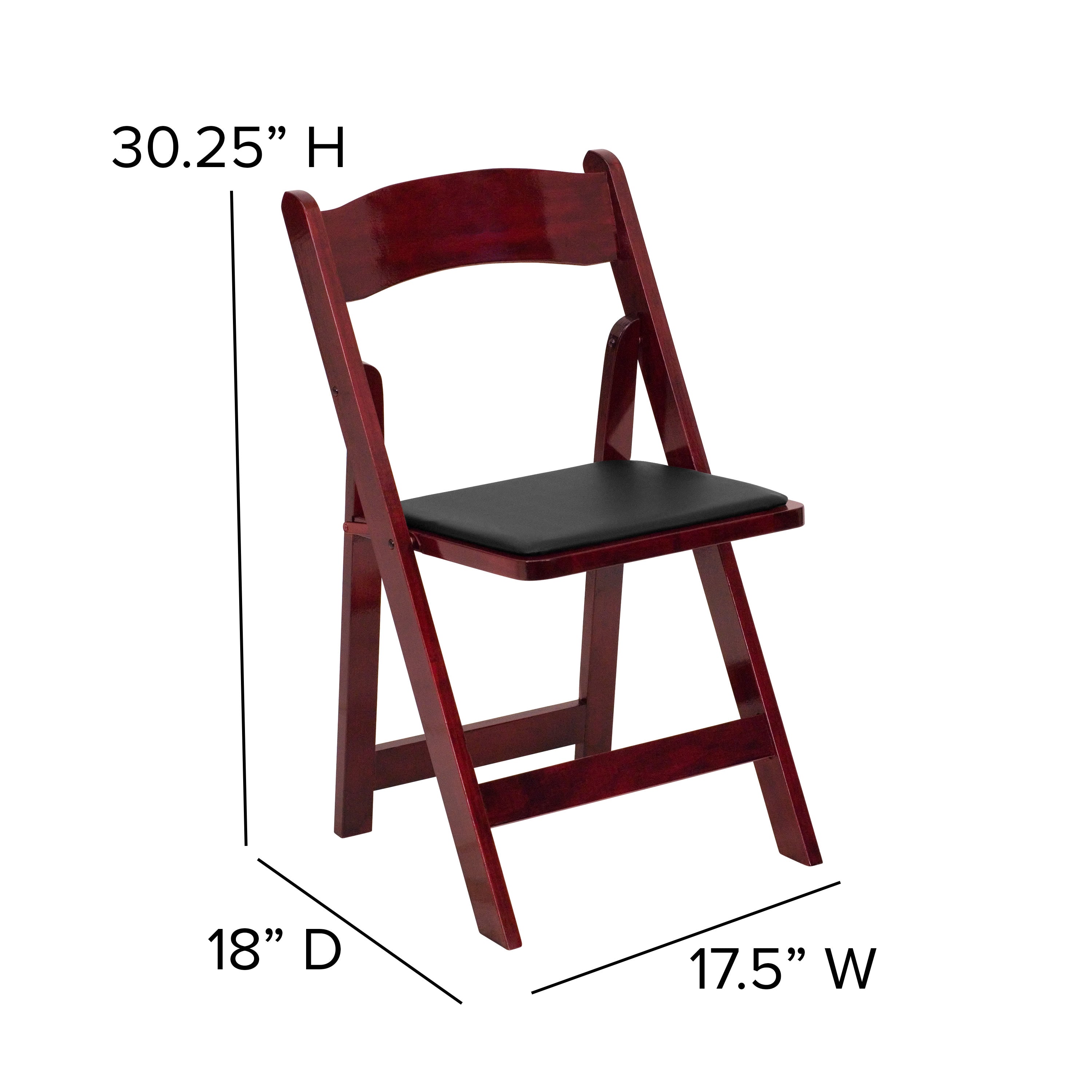 Wood Folding Chair with Vinyl Padded Seat