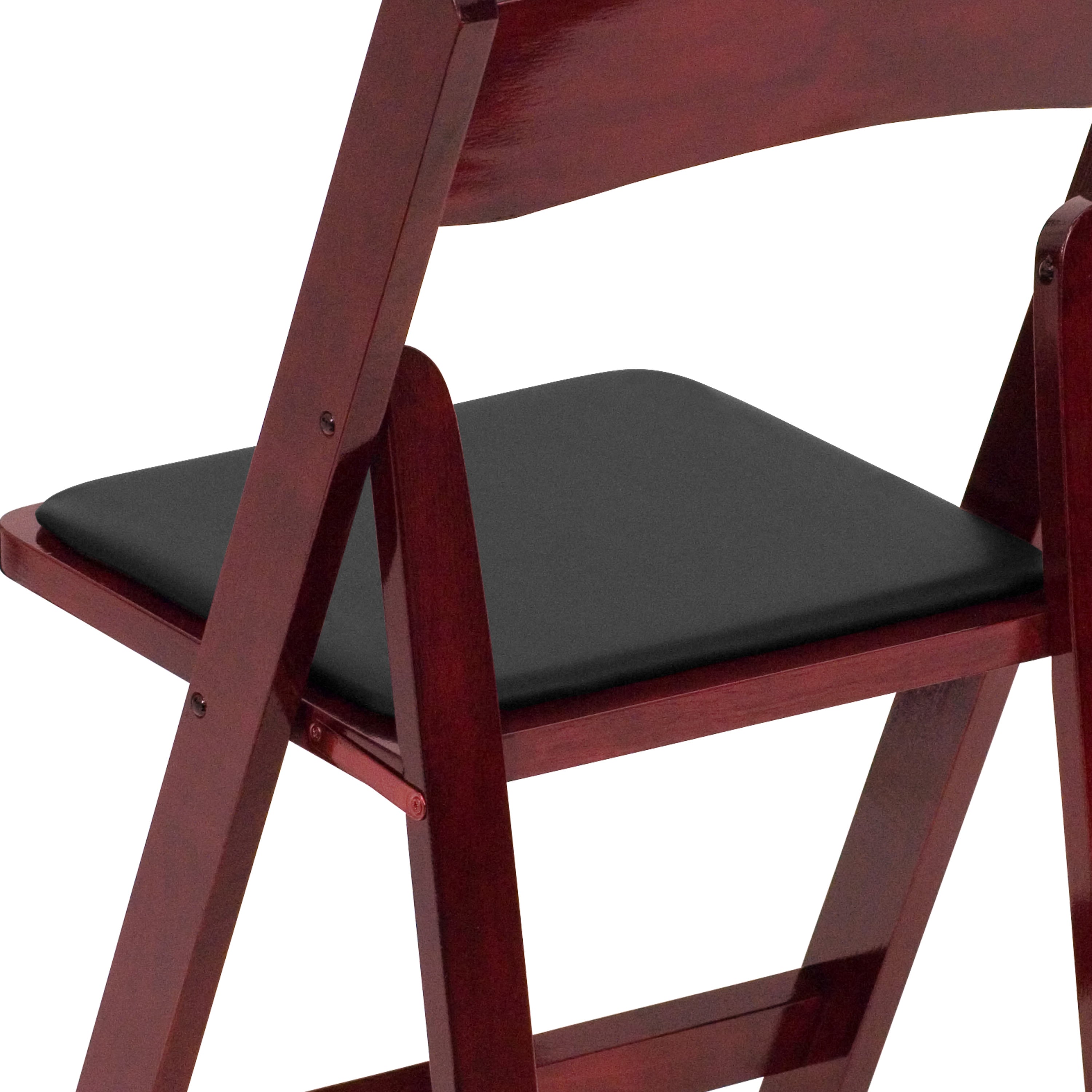 Wood Folding Chair with Vinyl Padded Seat