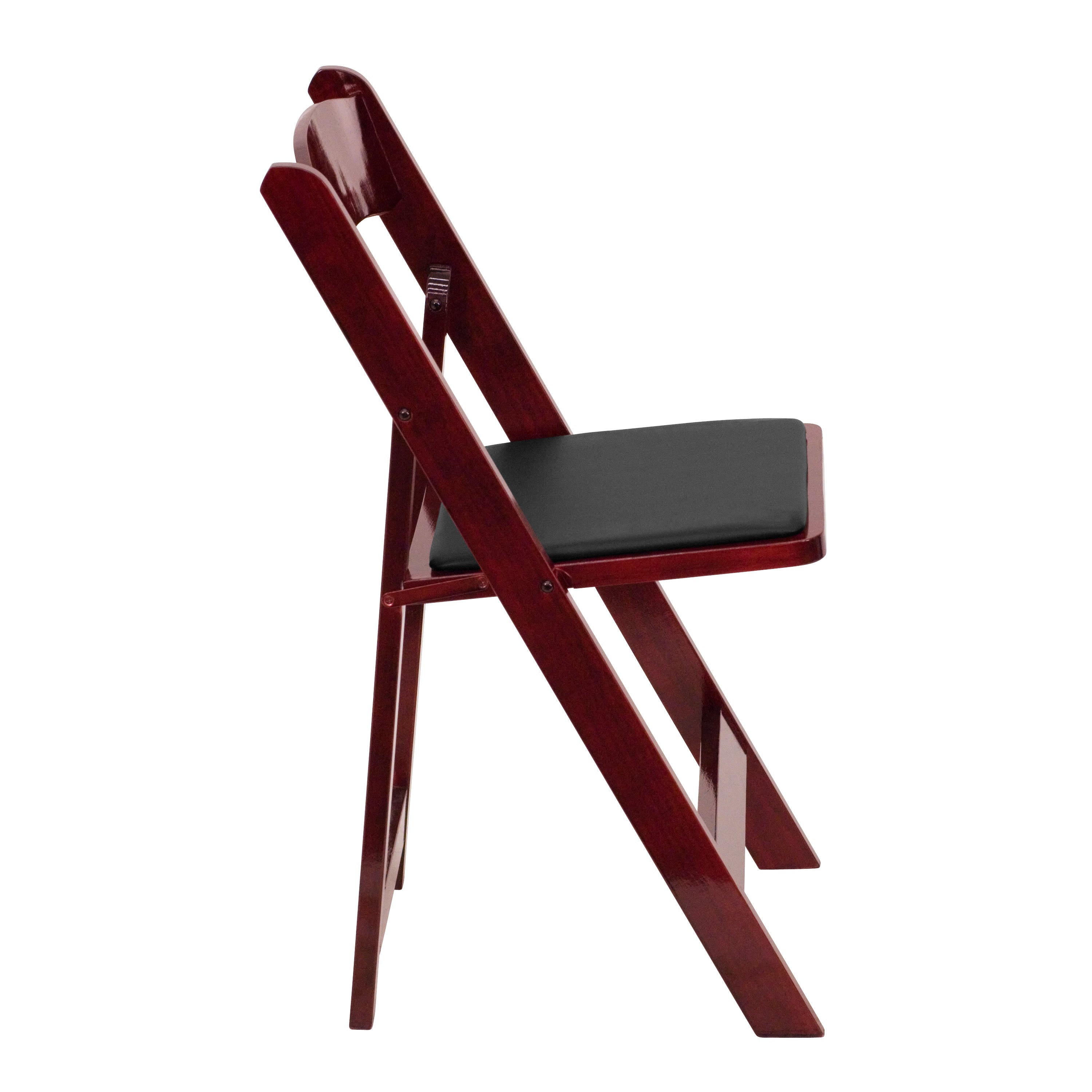 Wood Folding Chair with Vinyl Padded Seat