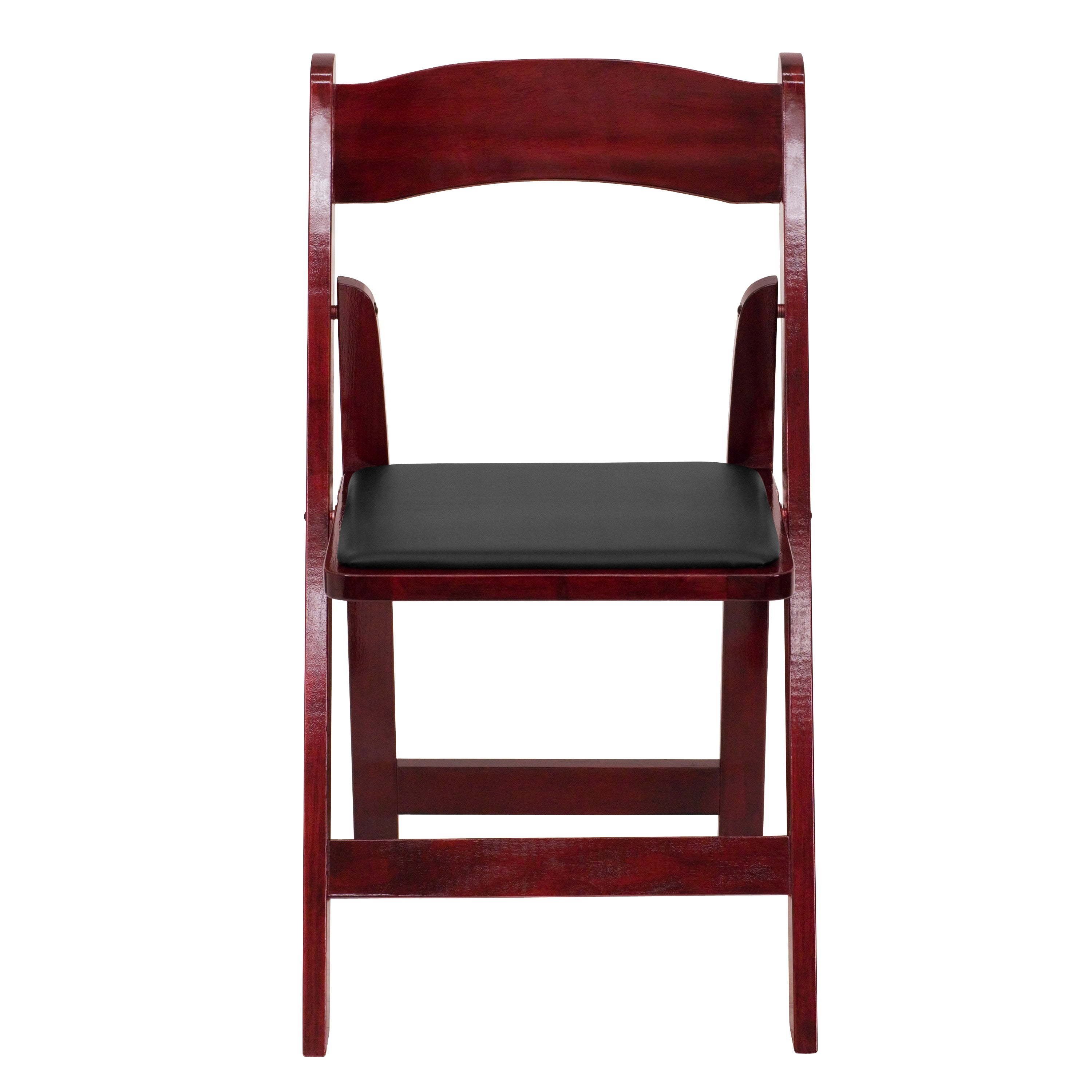 Wood Folding Chair with Vinyl Padded Seat