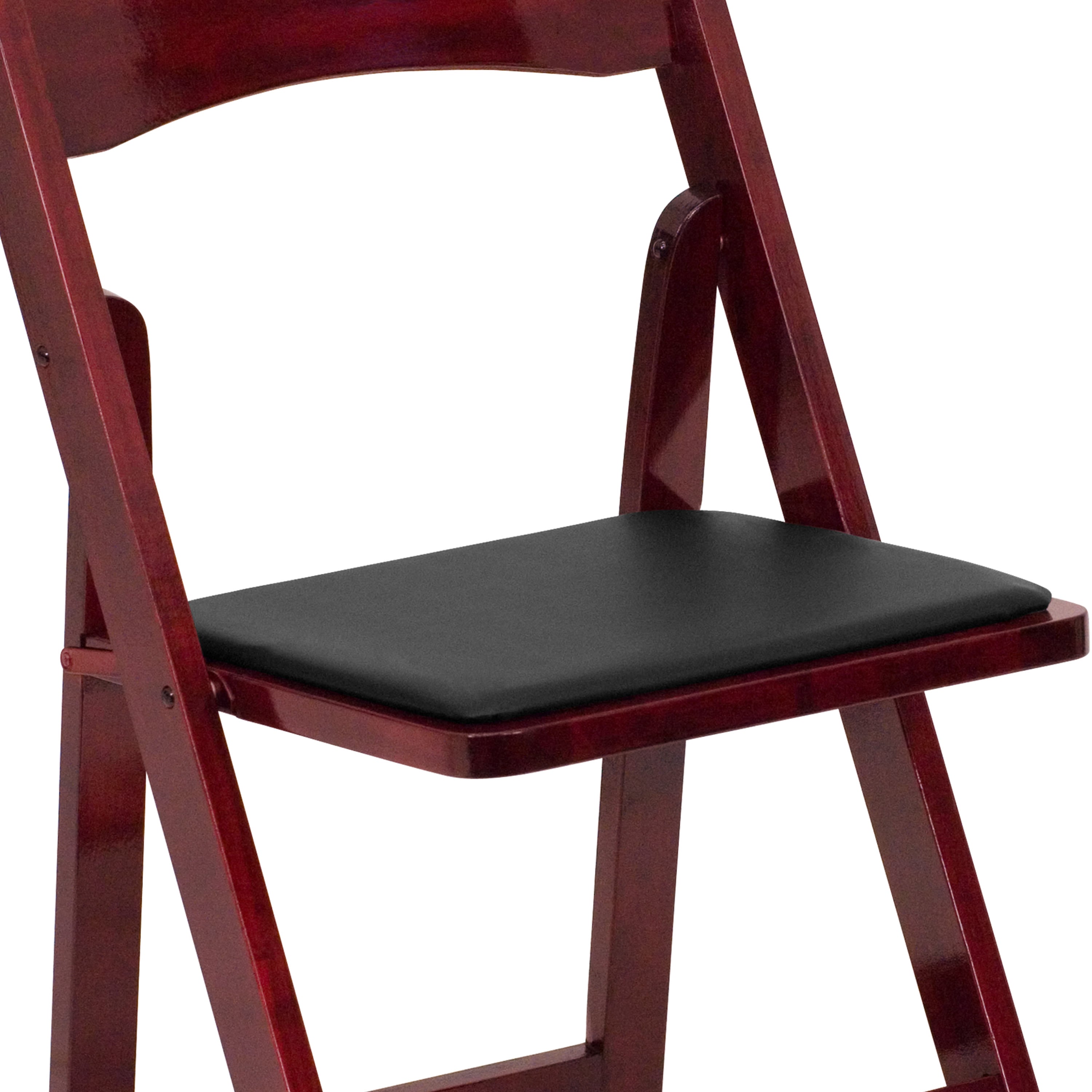 Wood Folding Chair with Vinyl Padded Seat