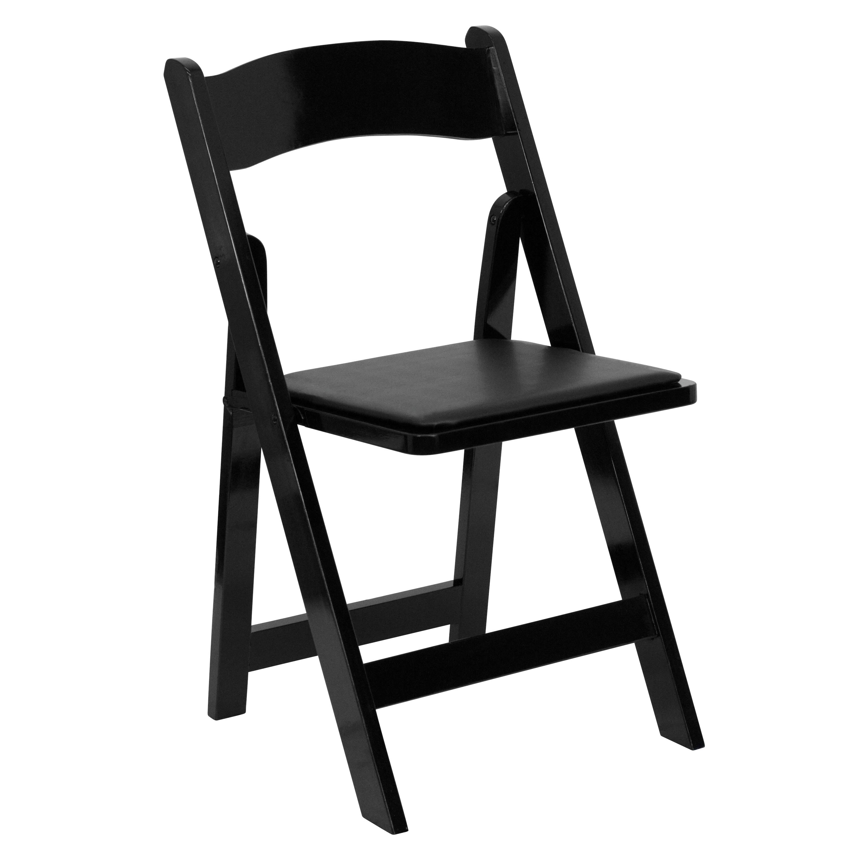 Wood Folding Chair with Vinyl Padded Seat