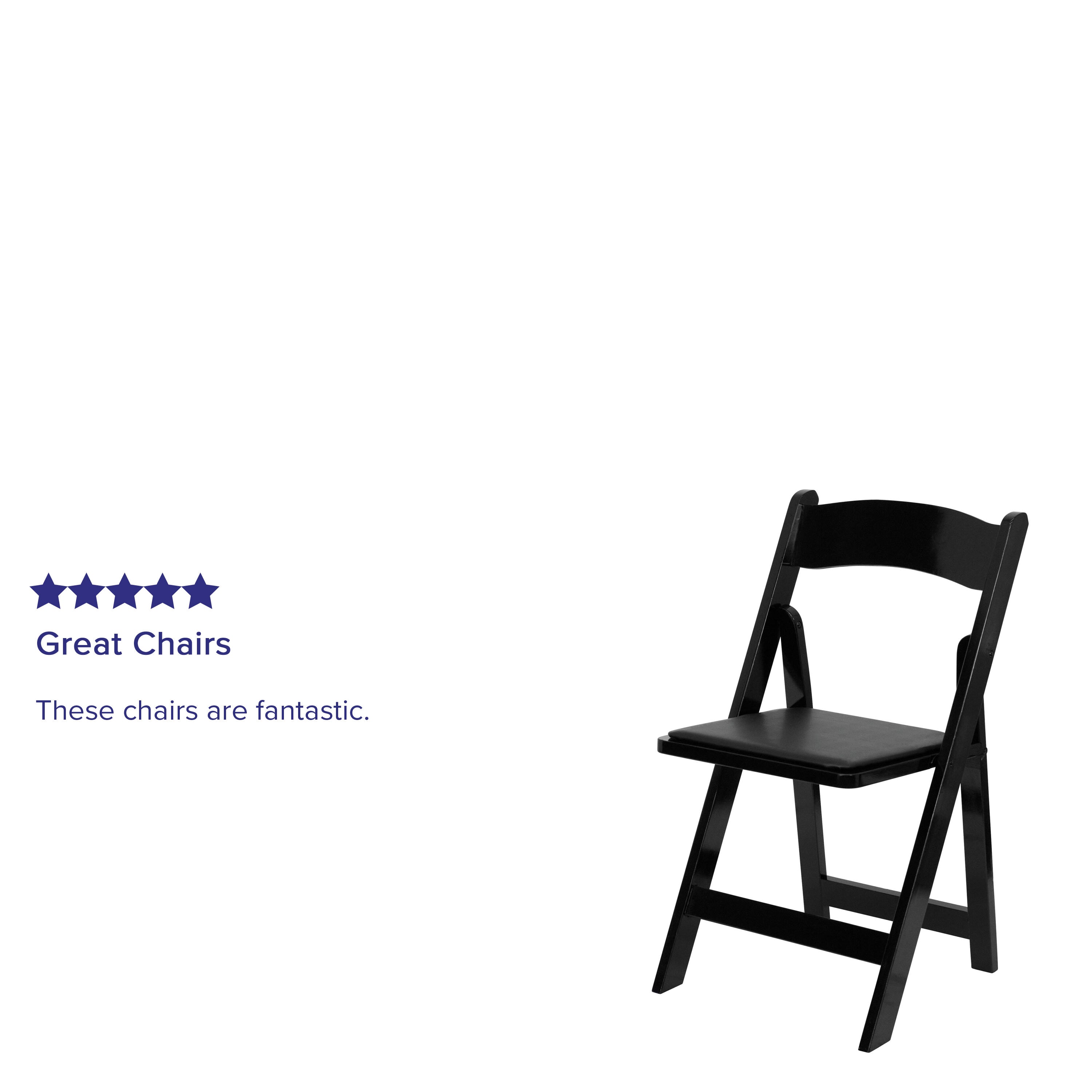 Wood Folding Chair with Vinyl Padded Seat