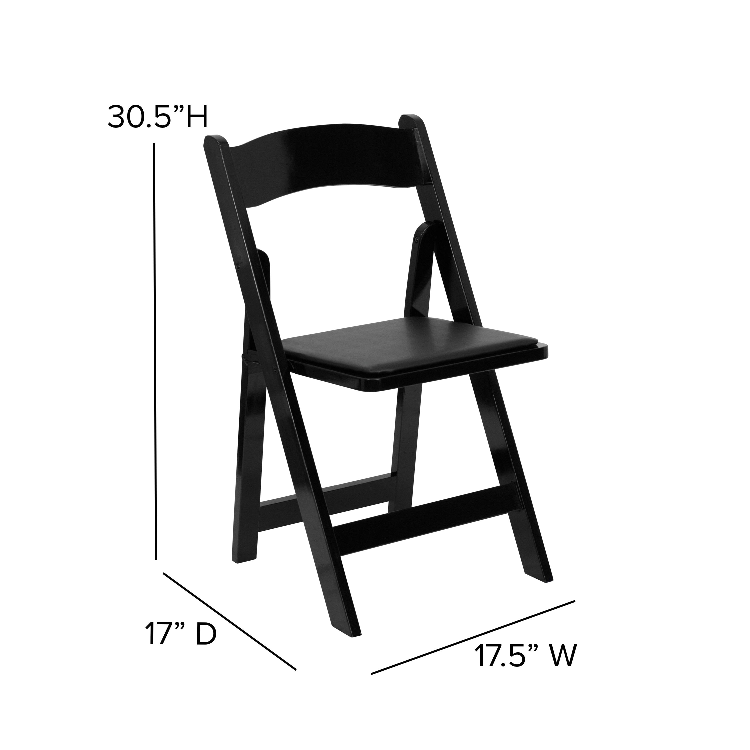 Wood Folding Chair with Vinyl Padded Seat