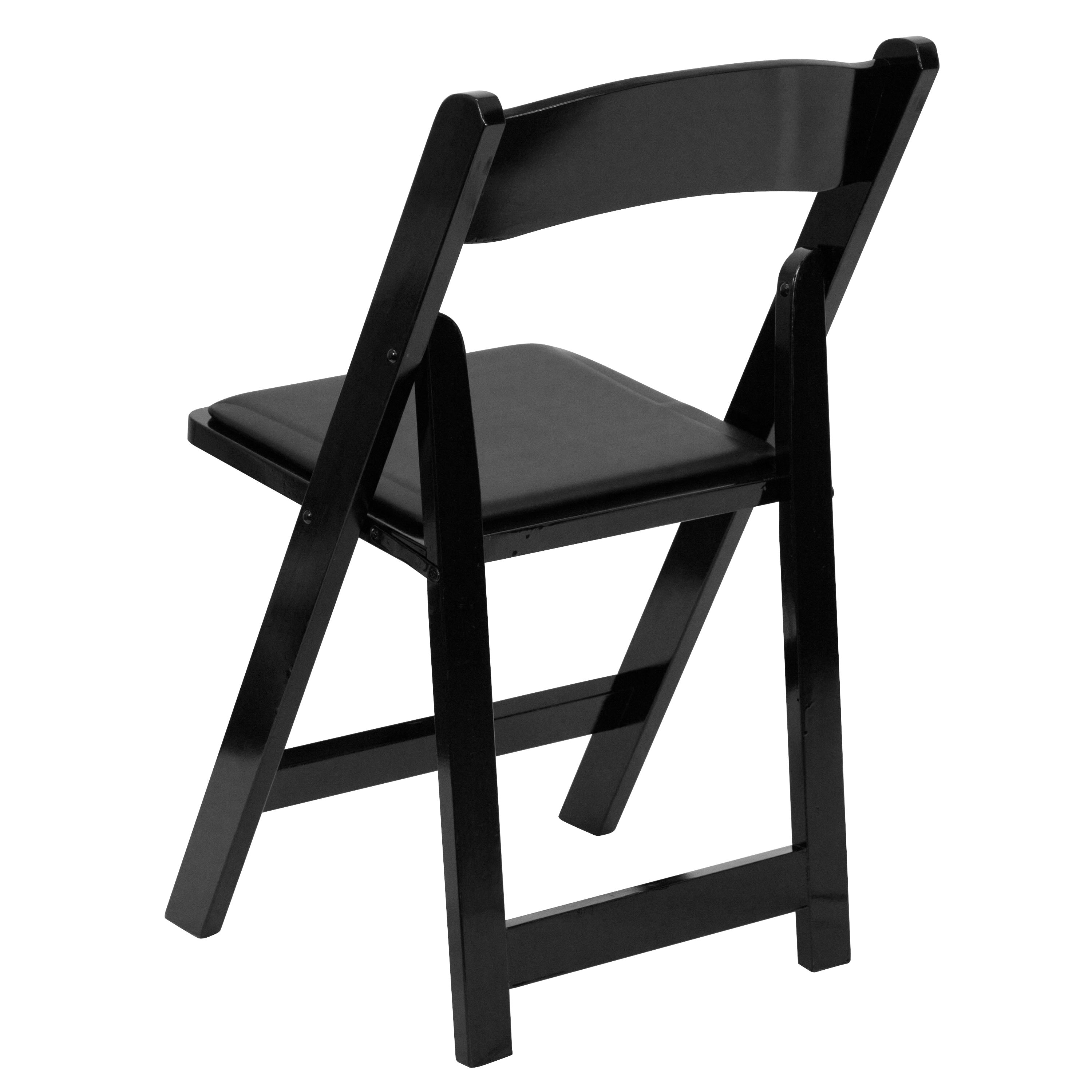 Wood Folding Chair with Vinyl Padded Seat