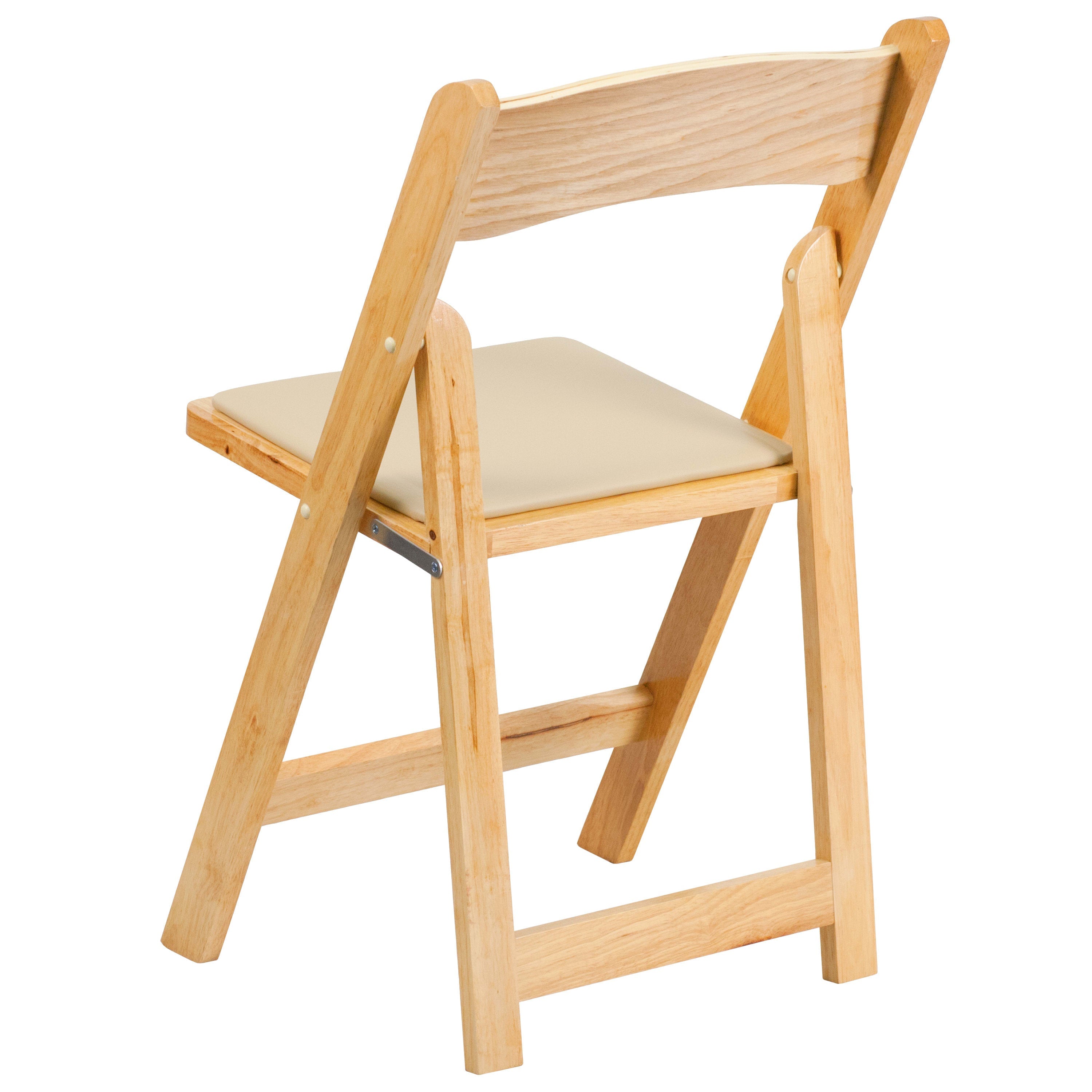 Wood Folding Chair with Vinyl Padded Seat