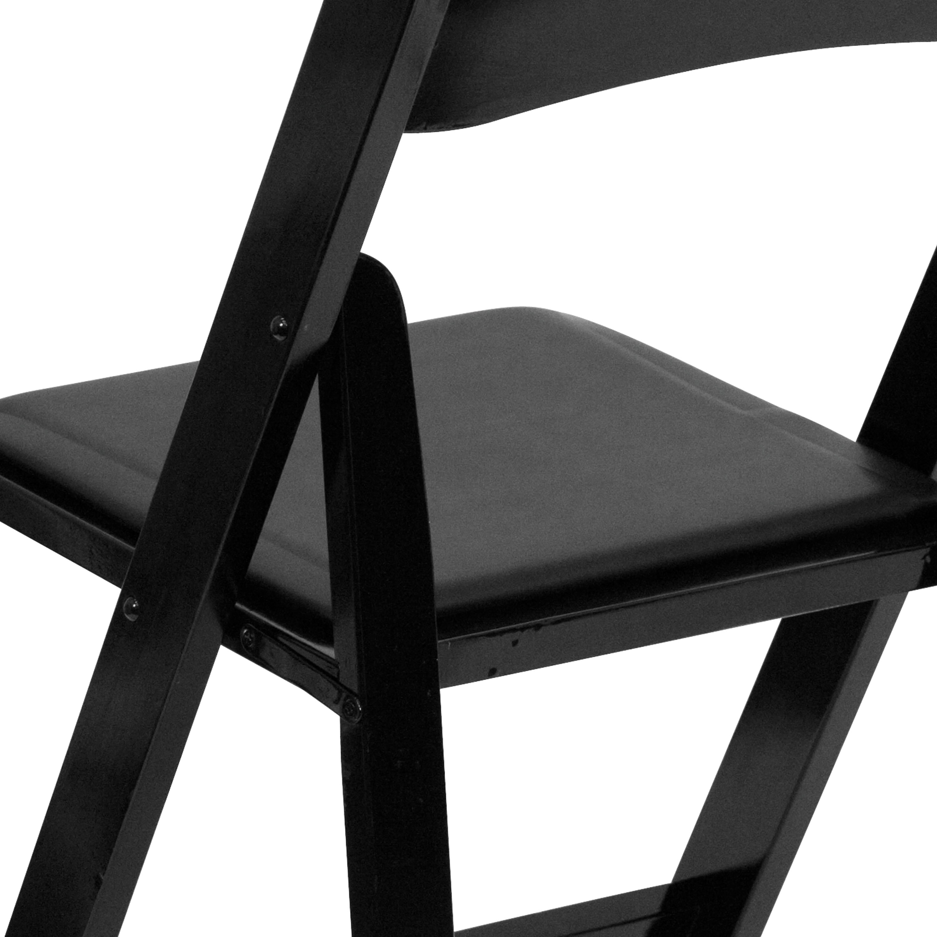 Wood Folding Chair with Vinyl Padded Seat