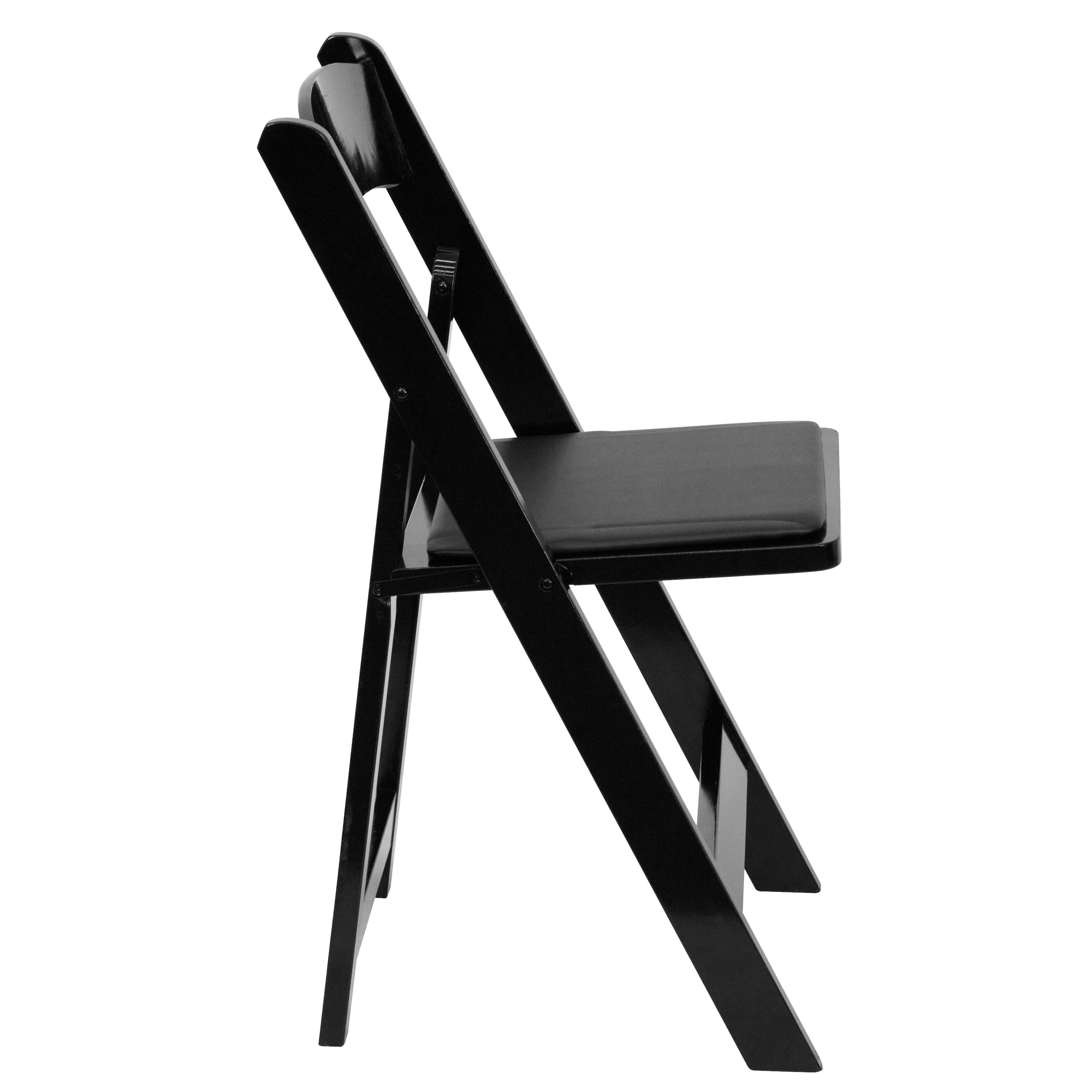 Wood Folding Chair with Vinyl Padded Seat