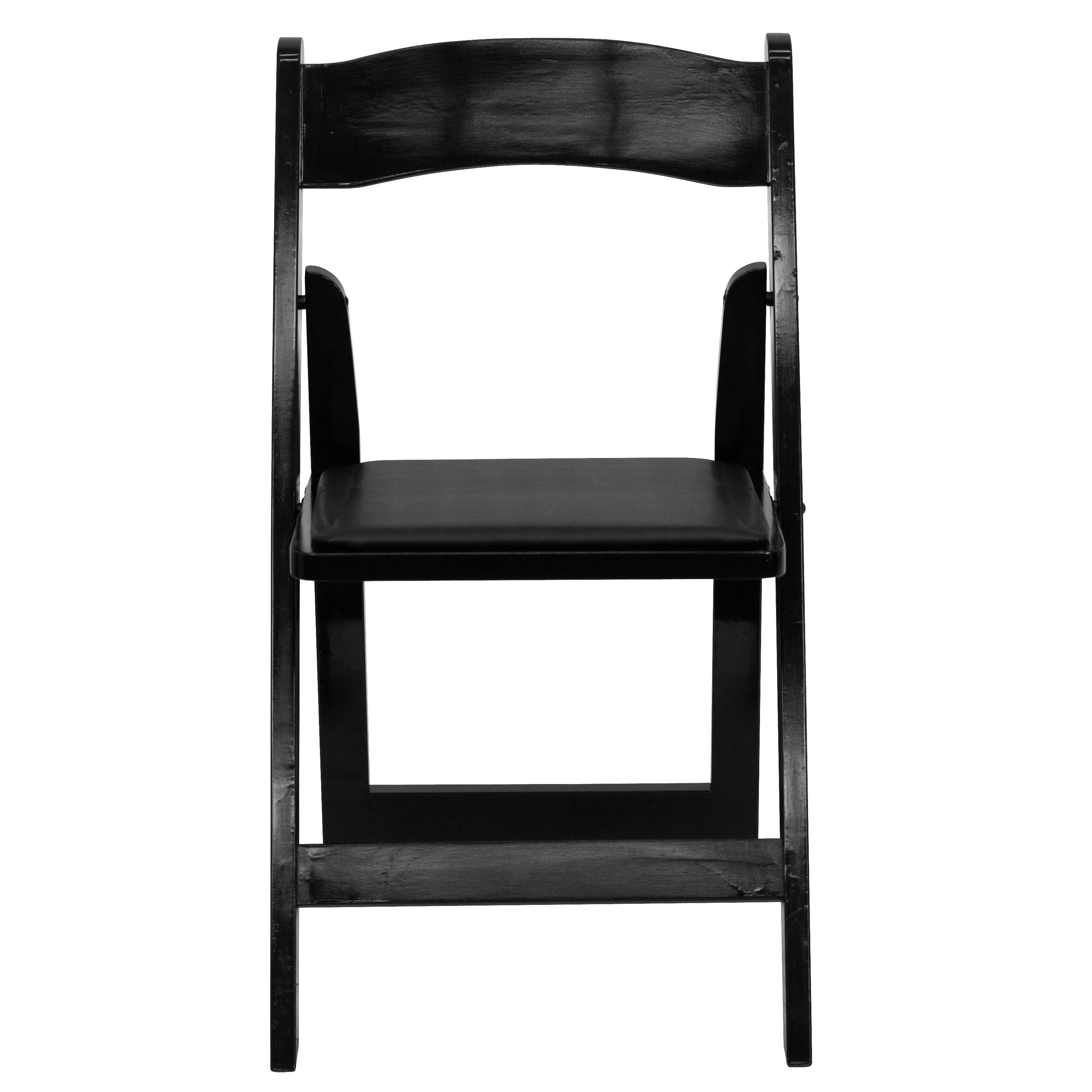 Wood Folding Chair with Vinyl Padded Seat