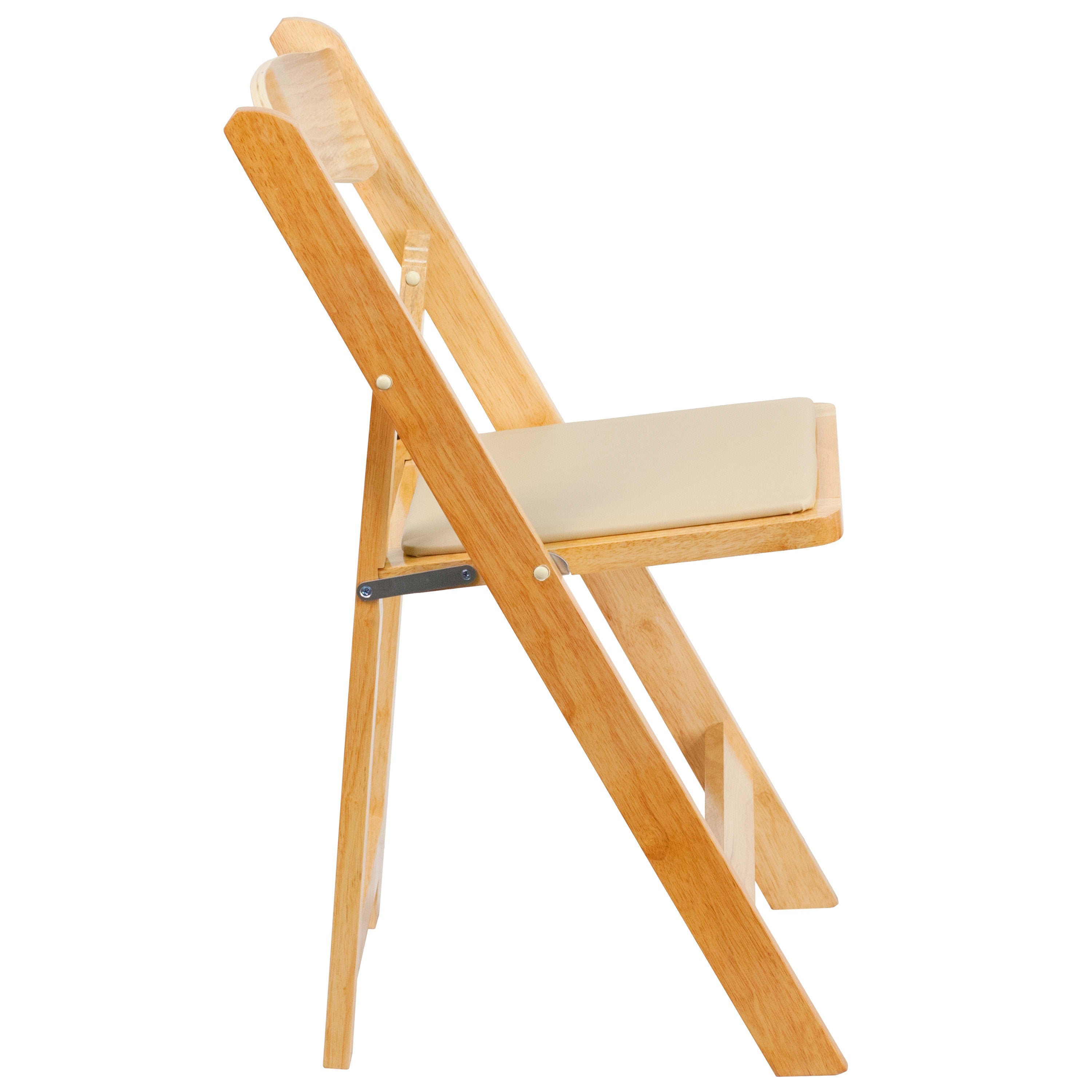 Wood Folding Chair with Vinyl Padded Seat