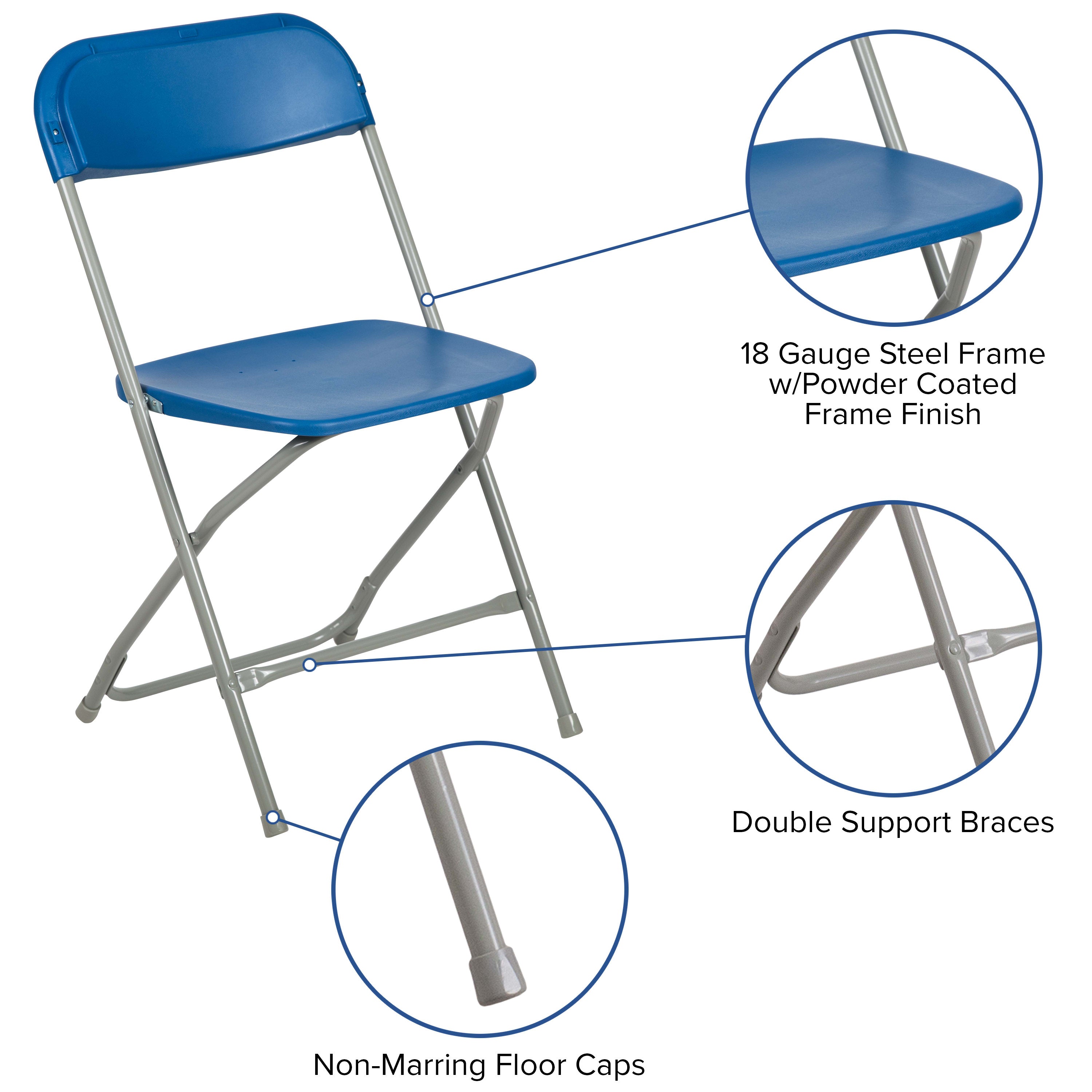 Plastic Folding Chair, 650 lb Capacity