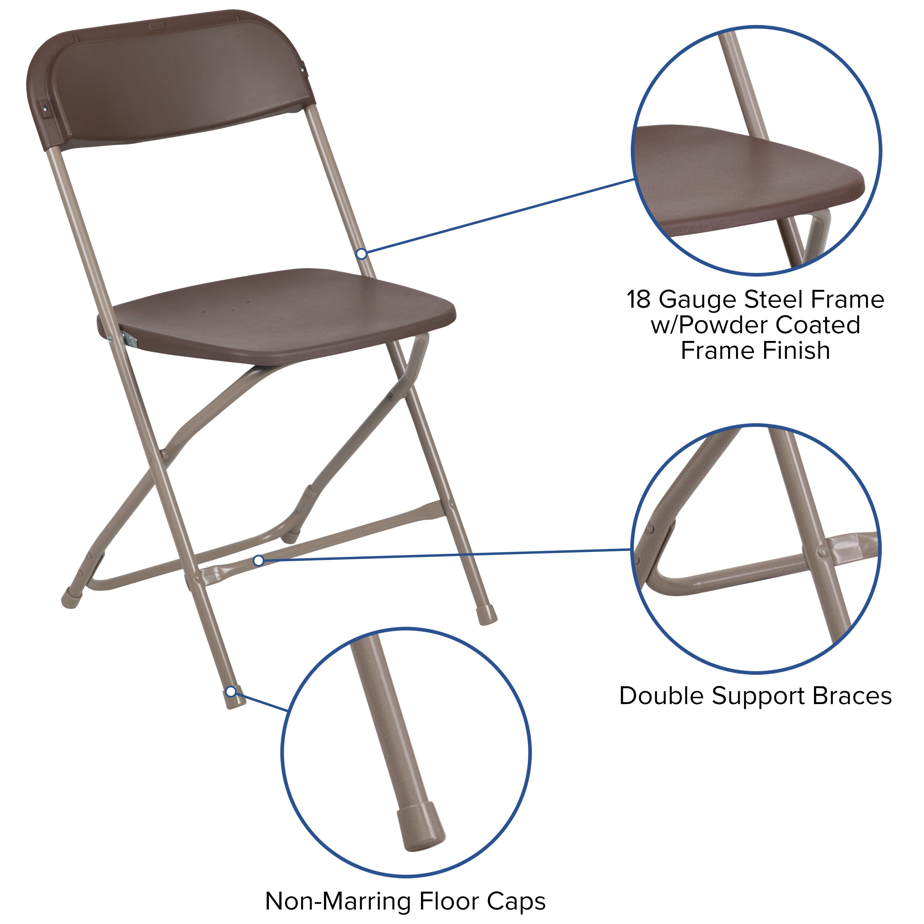 Plastic Folding Chair, 650 lb Capacity