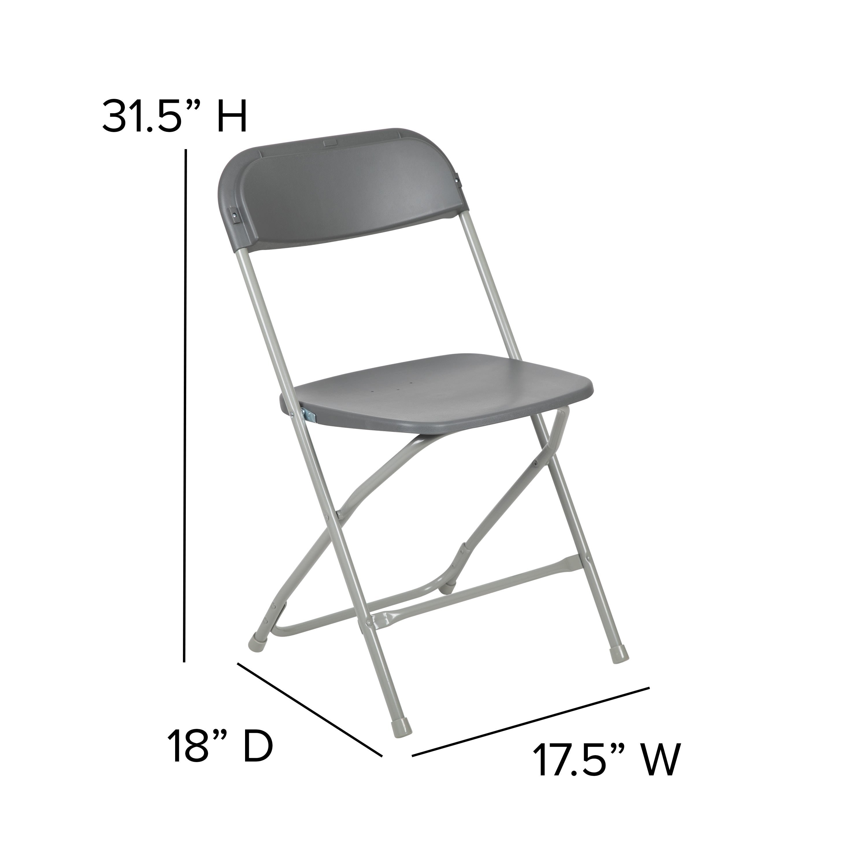 Plastic Folding Chair, 650 lb Capacity