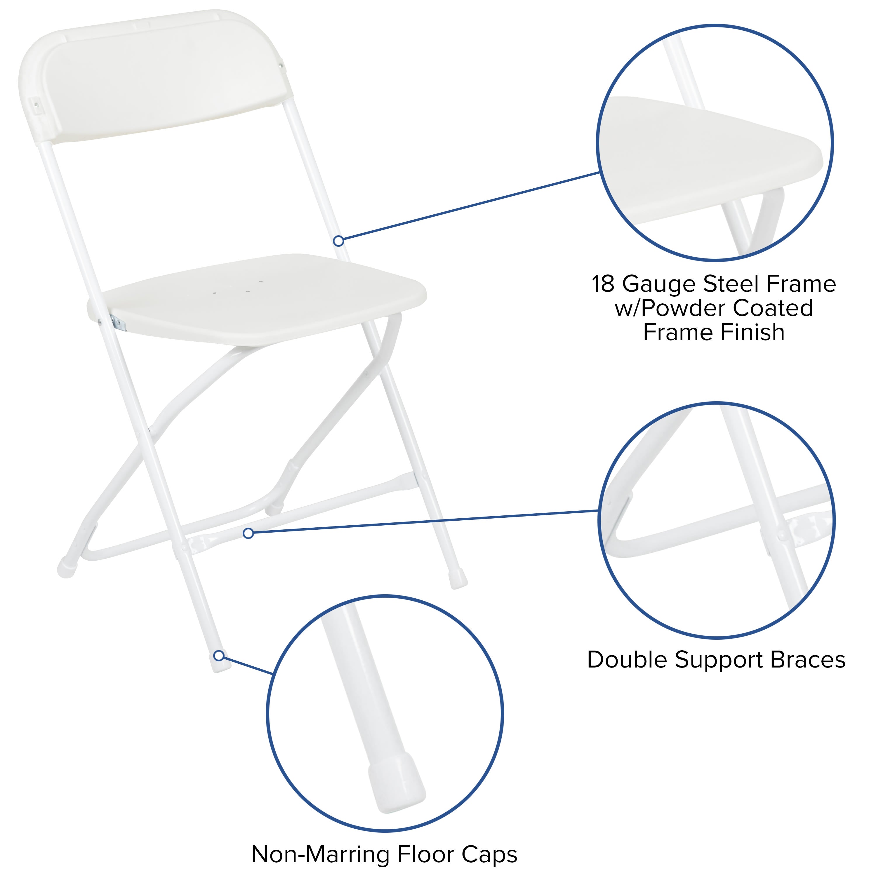 Plastic Folding Chair, 650 lb Capacity