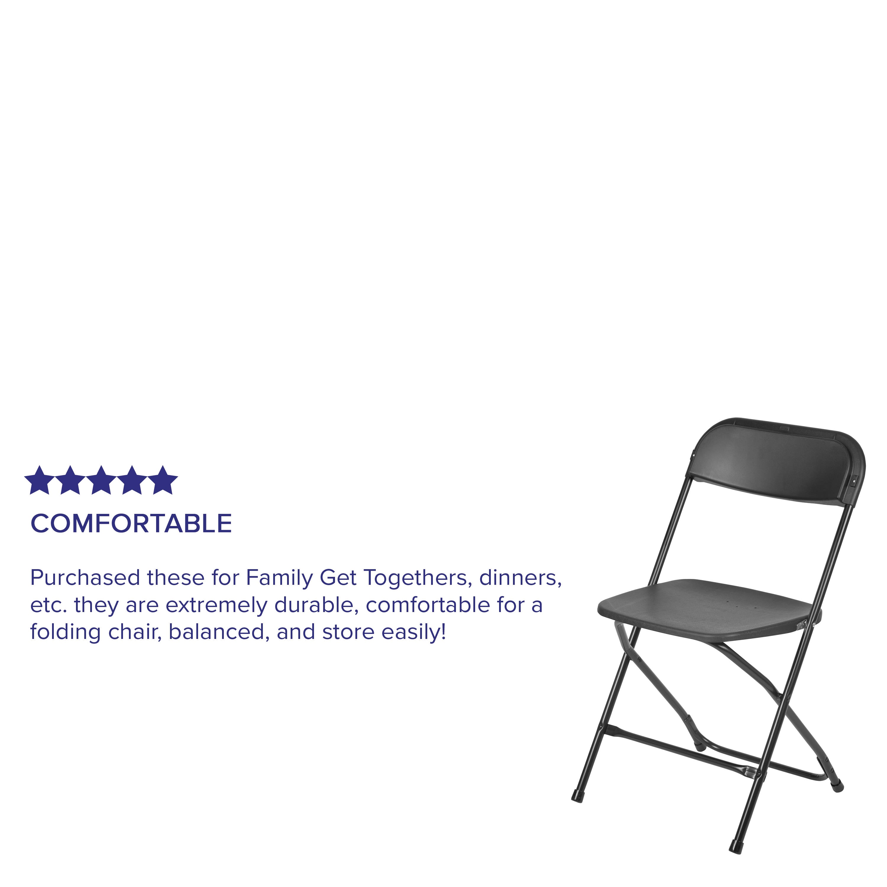 Plastic Folding Chair, 650 lb Capacity