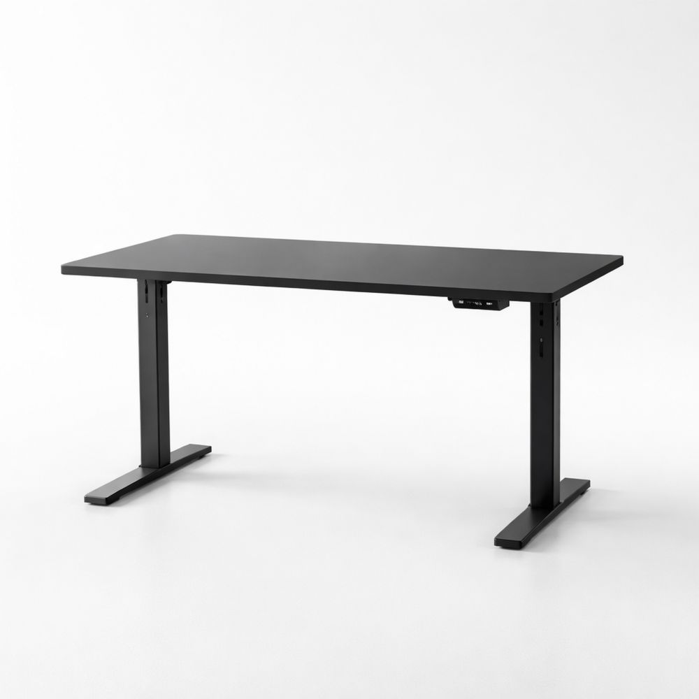 Black Adjustable Height Desk with Steel Frame 120x60cm-Dravimorax