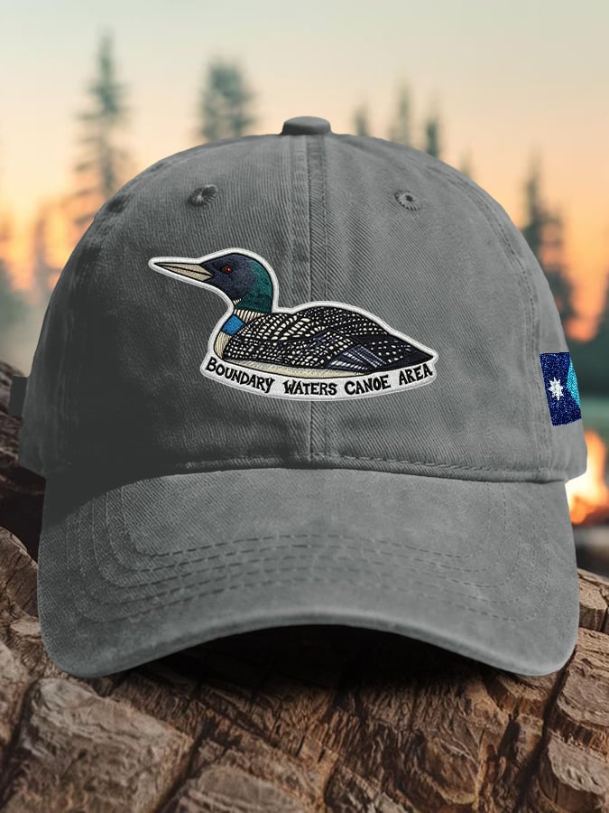 Retro Boundary Waters Canoe Area Save The BWCA Save The Boundary Waters Mn State Loon Print Baseball Cap