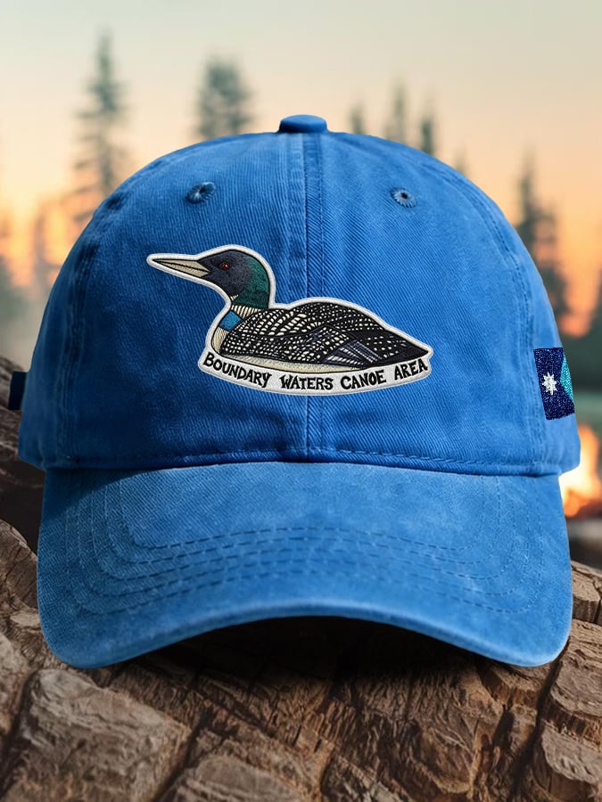 Retro Boundary Waters Canoe Area Save The BWCA Save The Boundary Waters Mn State Loon Print Baseball Cap
