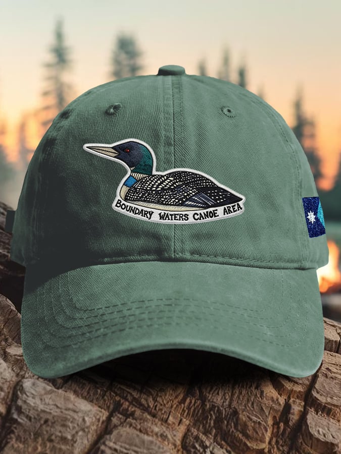 Retro Boundary Waters Canoe Area Save The BWCA Save The Boundary Waters Mn State Loon Print Baseball Cap