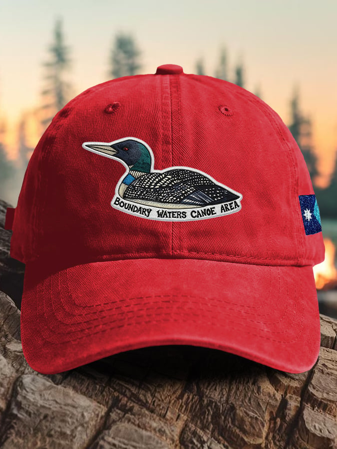 Retro Boundary Waters Canoe Area Save The BWCA Save The Boundary Waters Mn State Loon Print Baseball Cap