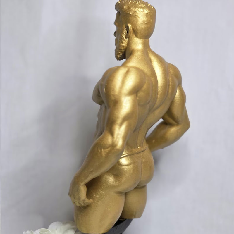Muscular Bearded Male Sculpture