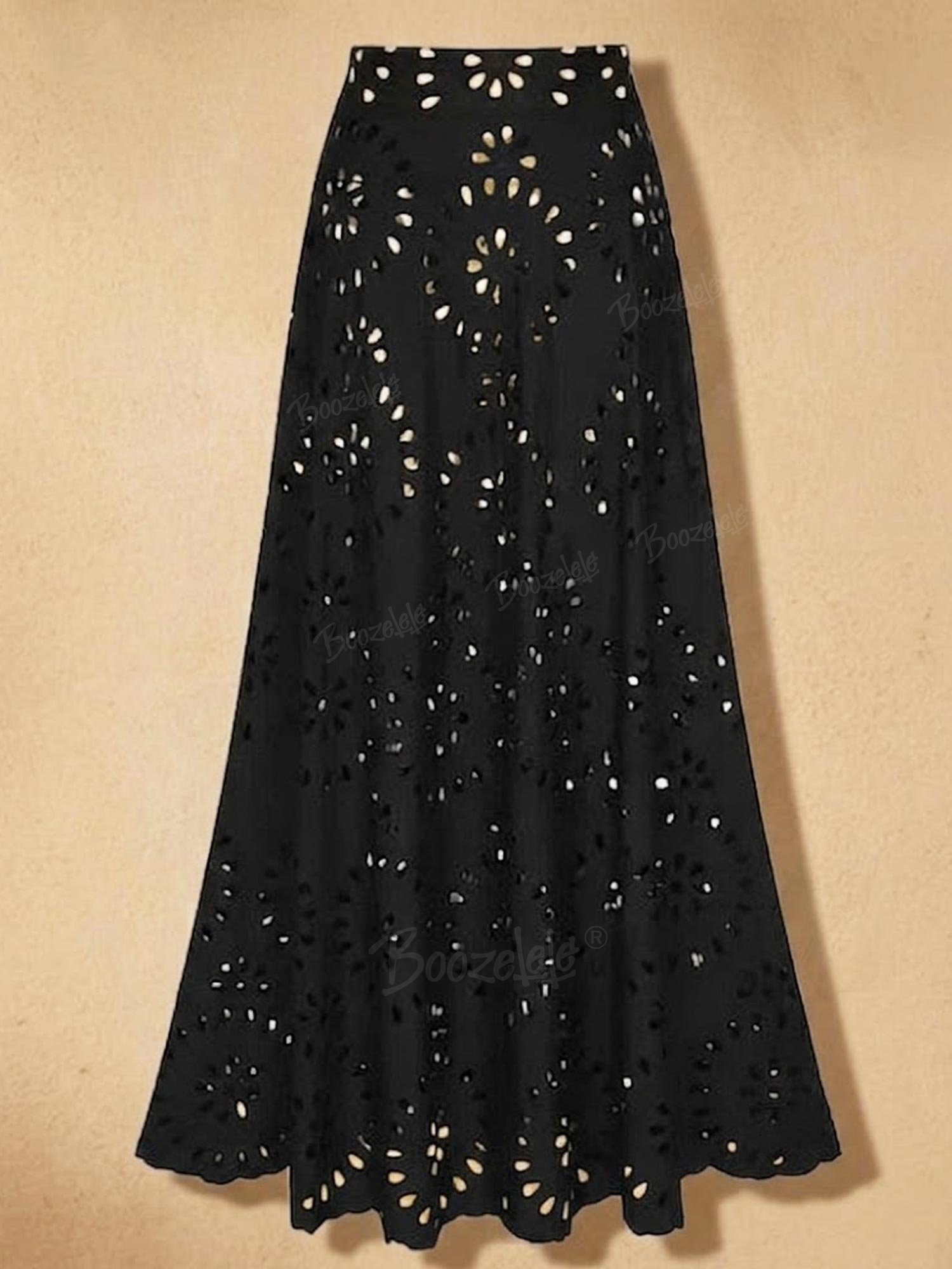Beach Club — Midnight Black Eyelet Lace Swimsuit Set