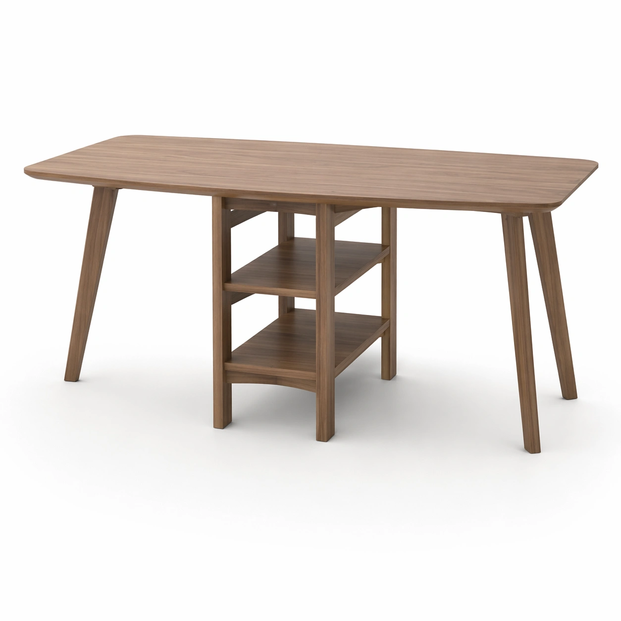 Esstisch Holz Braun Regal Unterbau-qerlivo