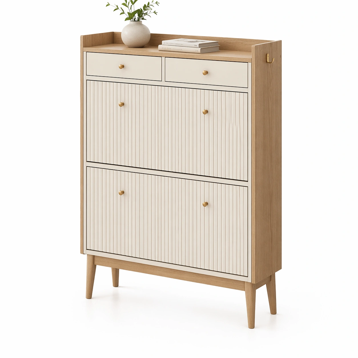 Kommode Holz Beige Schubladen Gross Stauraum-qerlivo