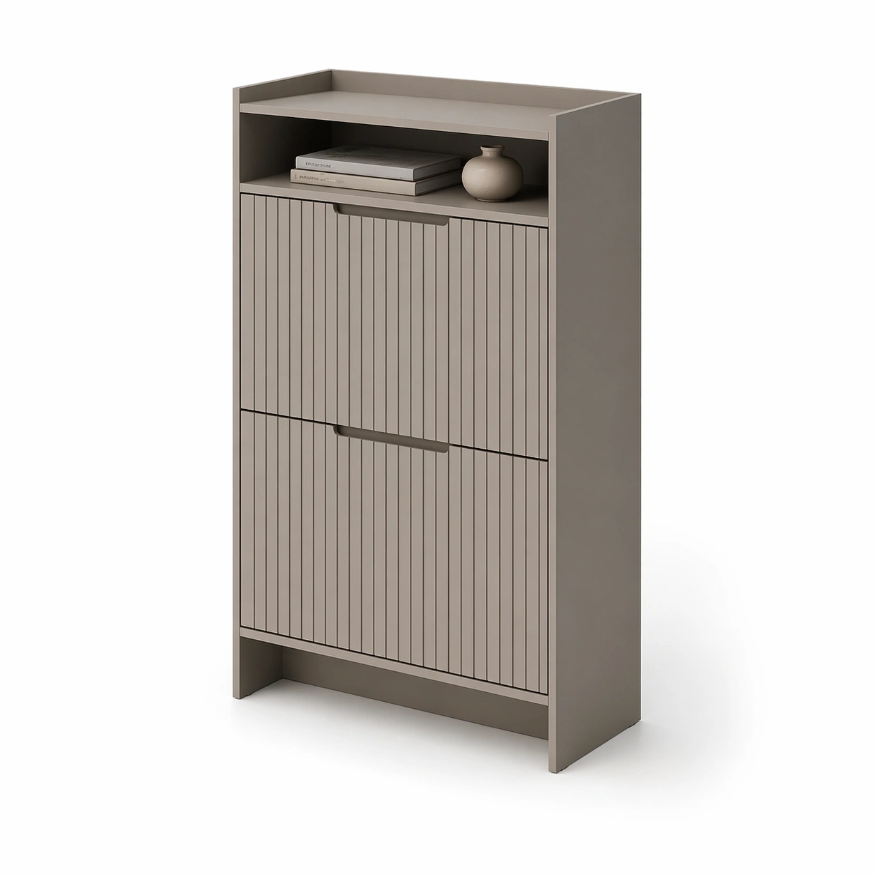 Schuhschrank Grau Modern Zwei Faechern-qerlivo