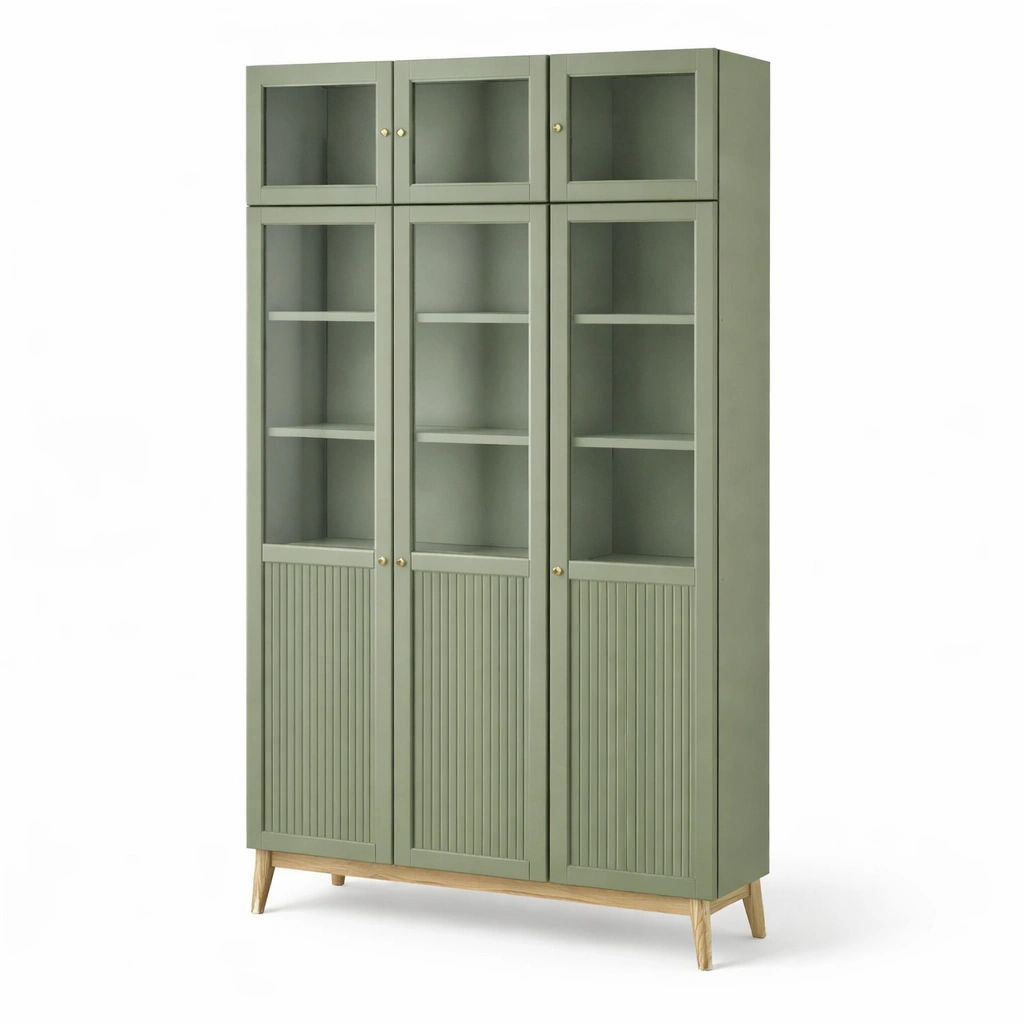 Grosser Schrank Vintage Gruen Glas Tuer-qerlivo