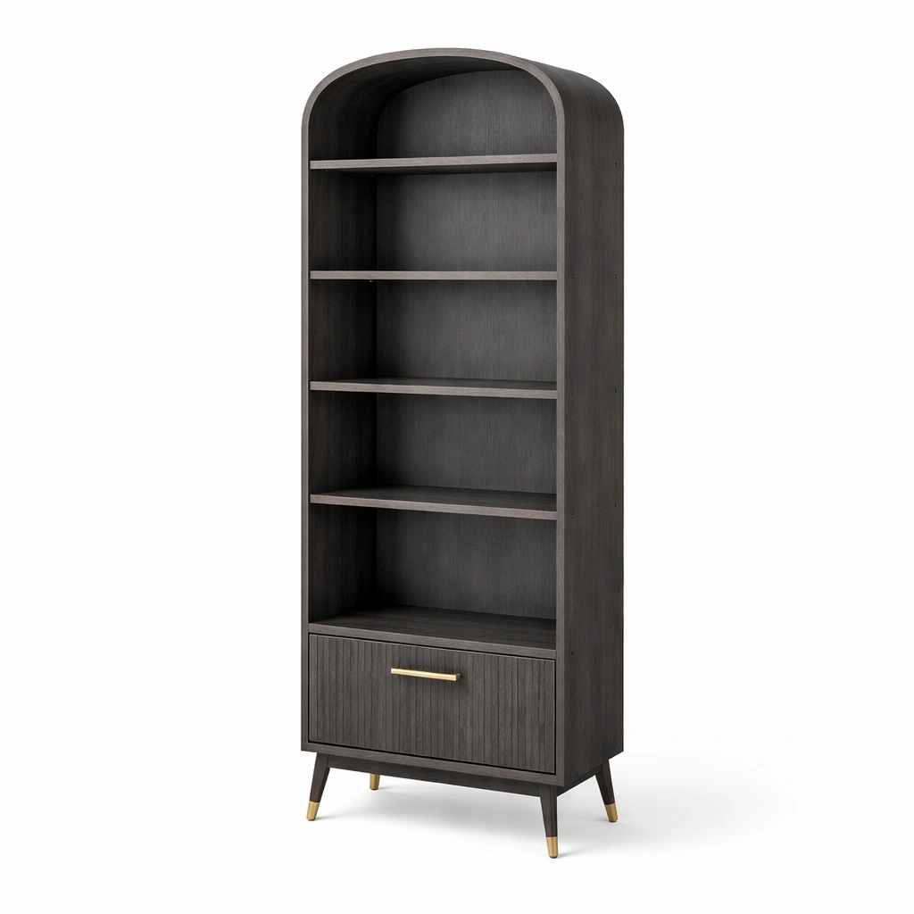 Regal Gebogen Dunkel Holz Modern-qerlivo