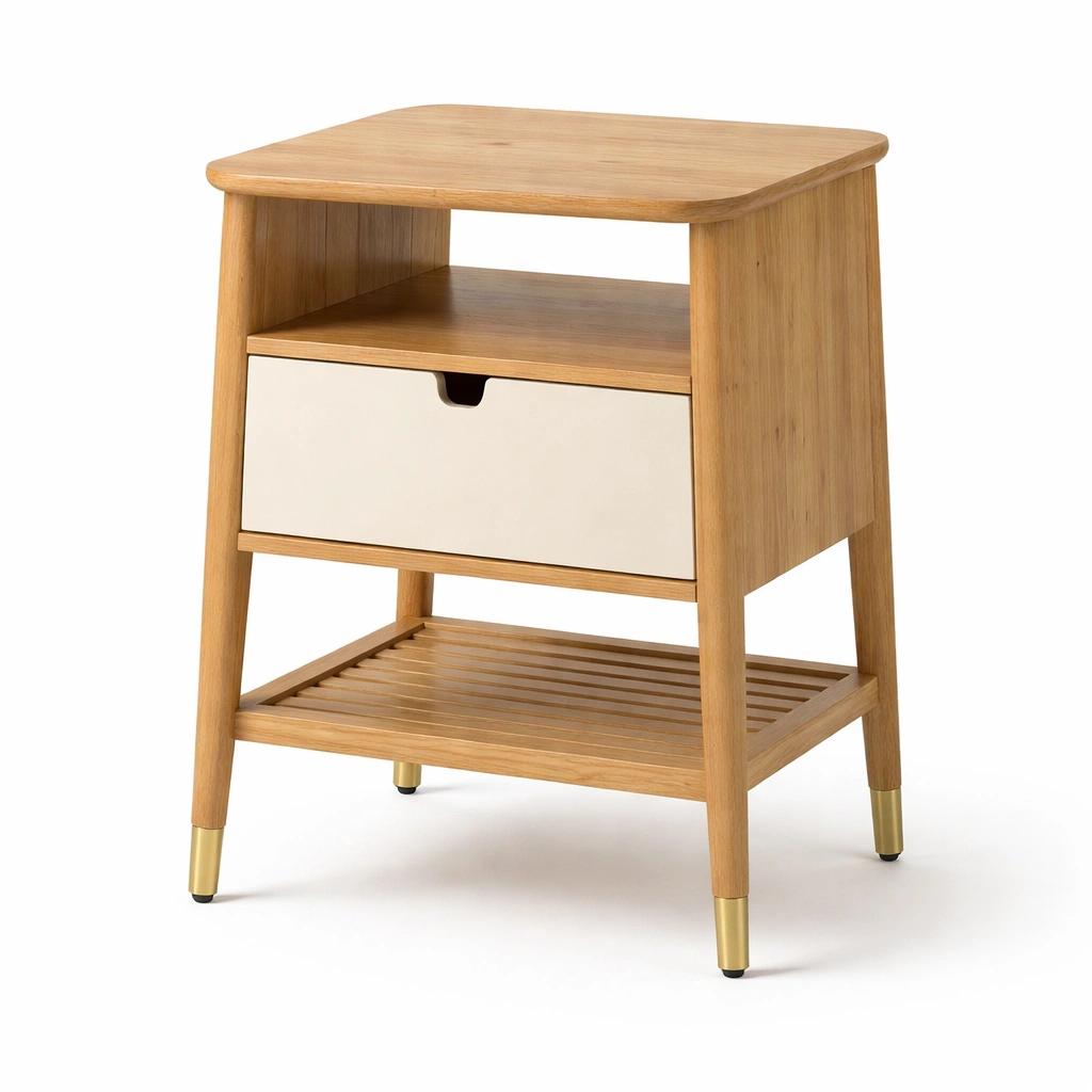 Nachttisch Holz Natur Schublade Modern-qerlivo