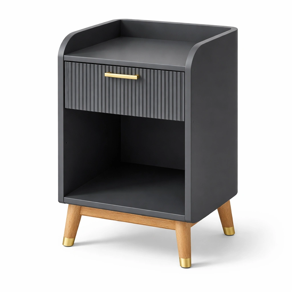 Nachttisch Schwarz Holz Modern-qerlivo