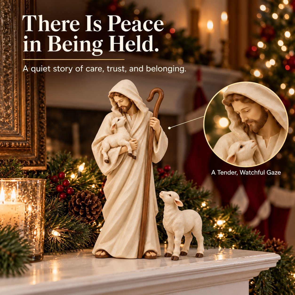 Shepherd & Lamb Figurine Set