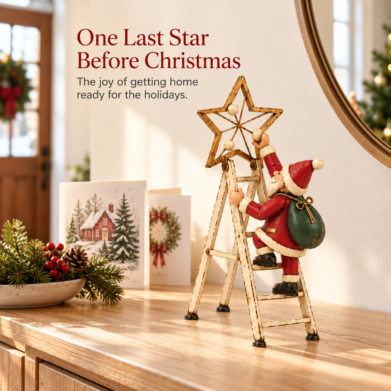 Santa’s Star-Hanging Ladder Decor