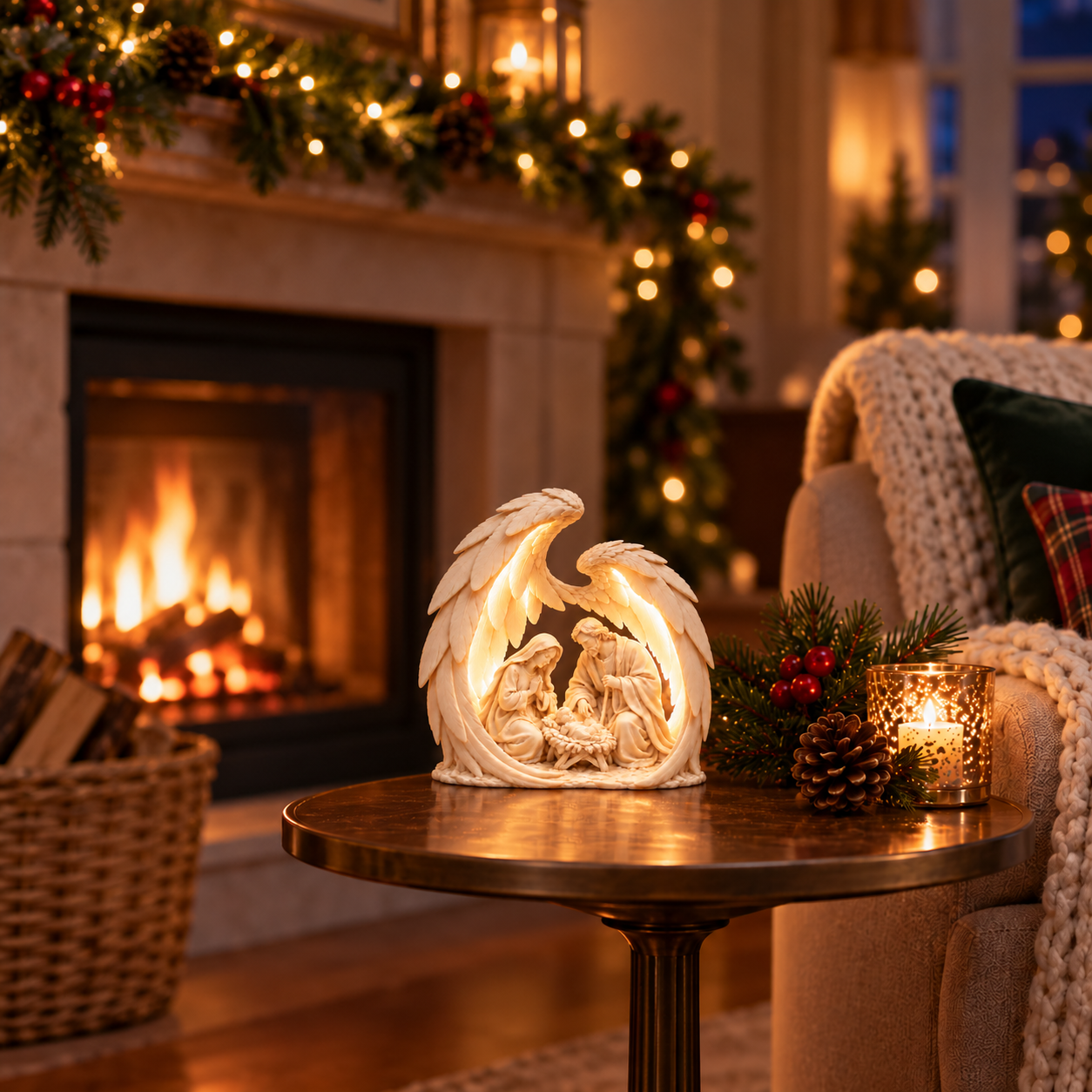 Sheltering Wings Lighted Nativity