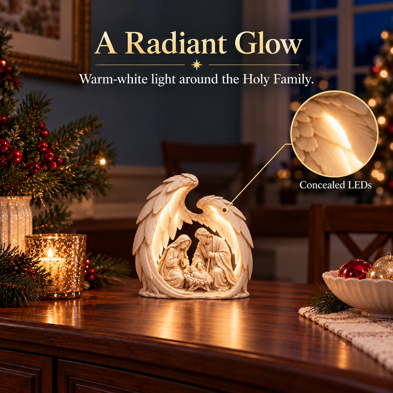 Sheltering Wings Lighted Nativity