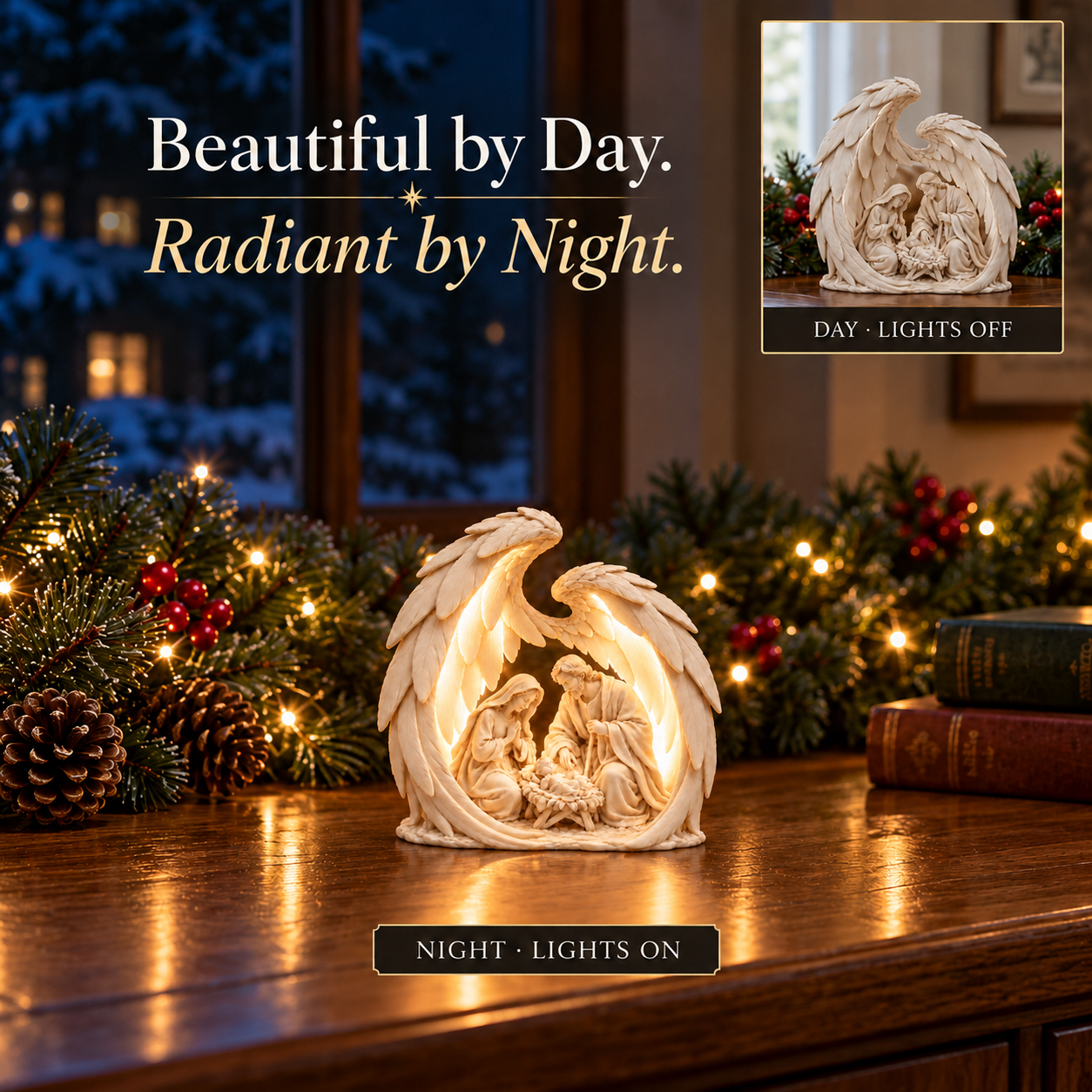 Sheltering Wings Lighted Nativity