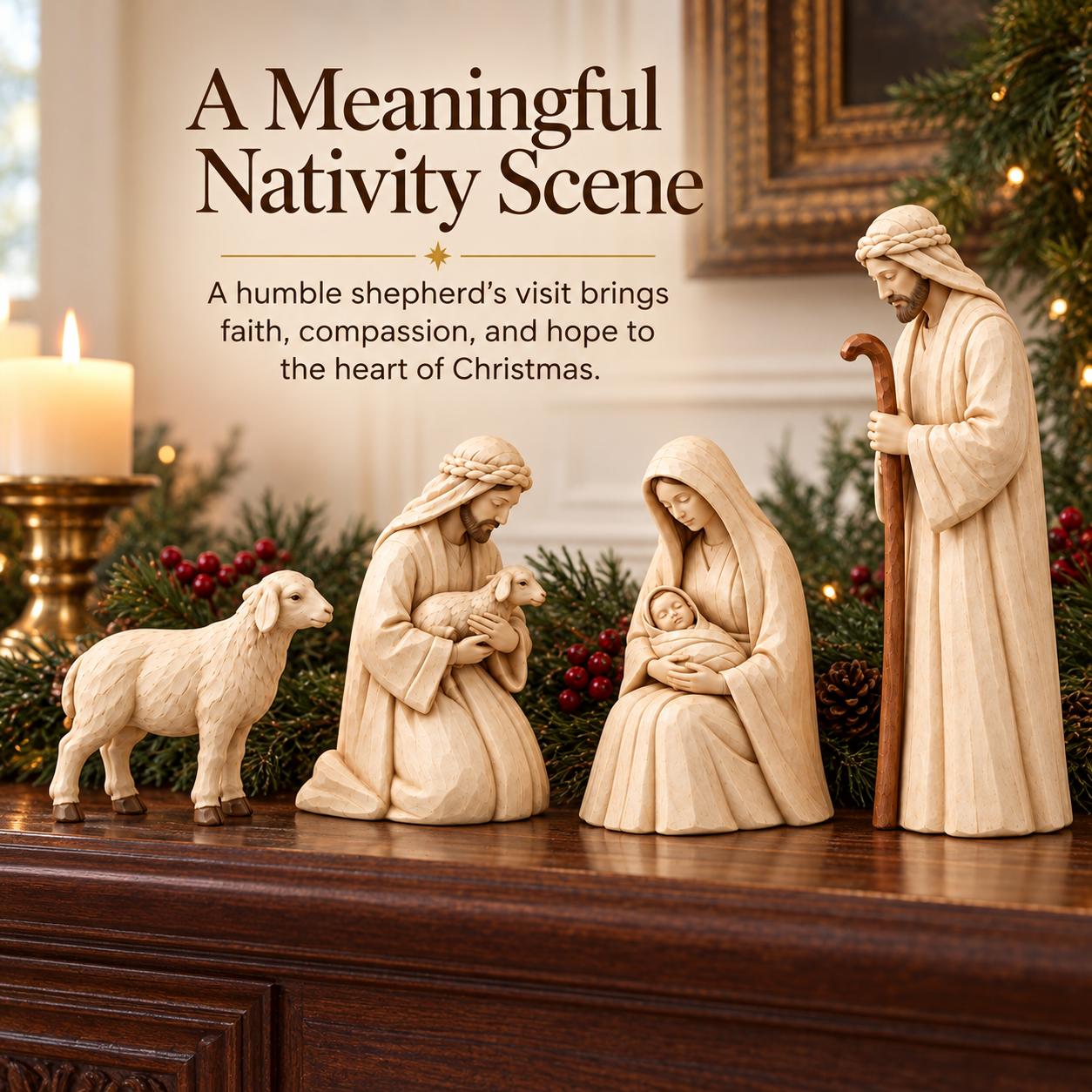 The Shepherd’s Visit Nativity Figurine Set